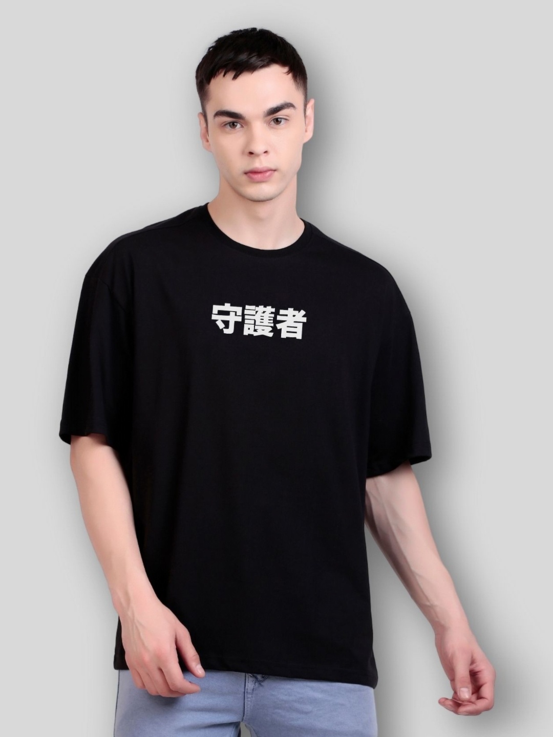

FLYIND VOGUE OUTFIT Men Printed Bio Finish Applique T-shirt, Black