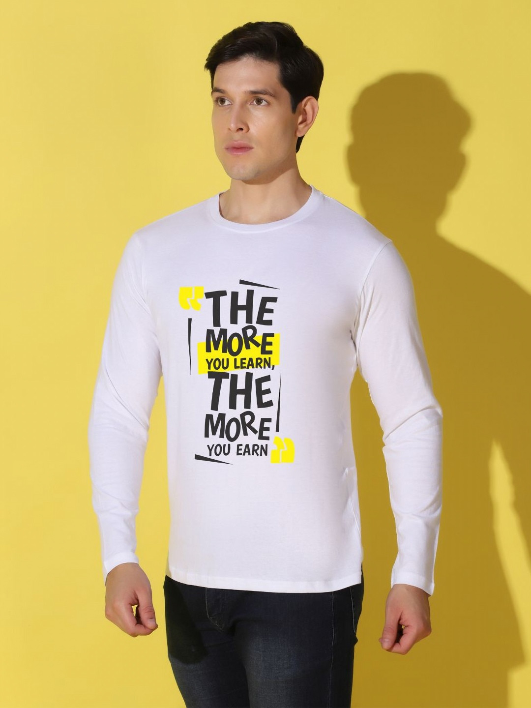 

WOOSTRO Men Typography Printed Slim Fit T-shirt, White