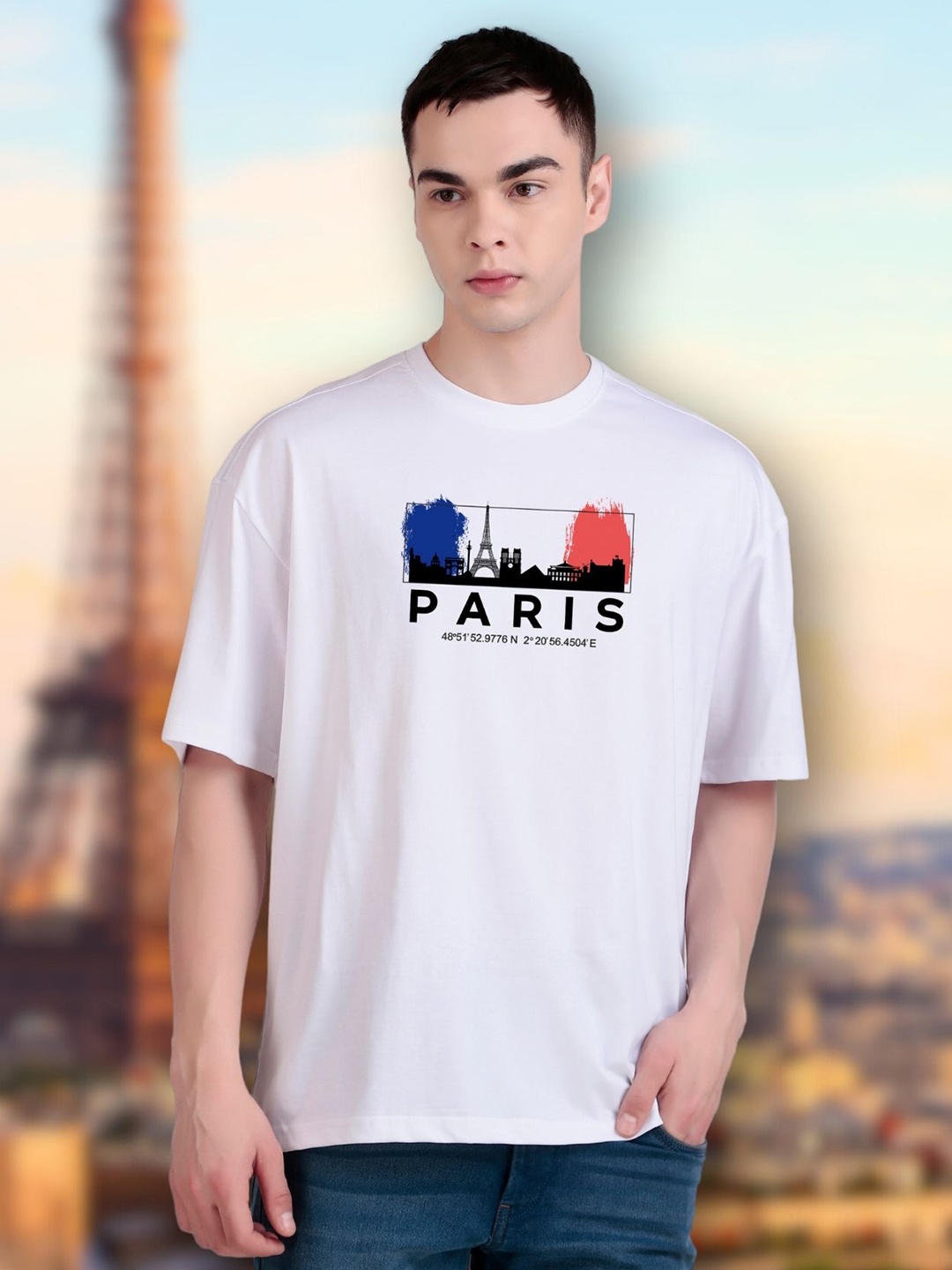 

FLYIND VOGUE OUTFIT Men Printed Bio Finish Applique T-shirt, White