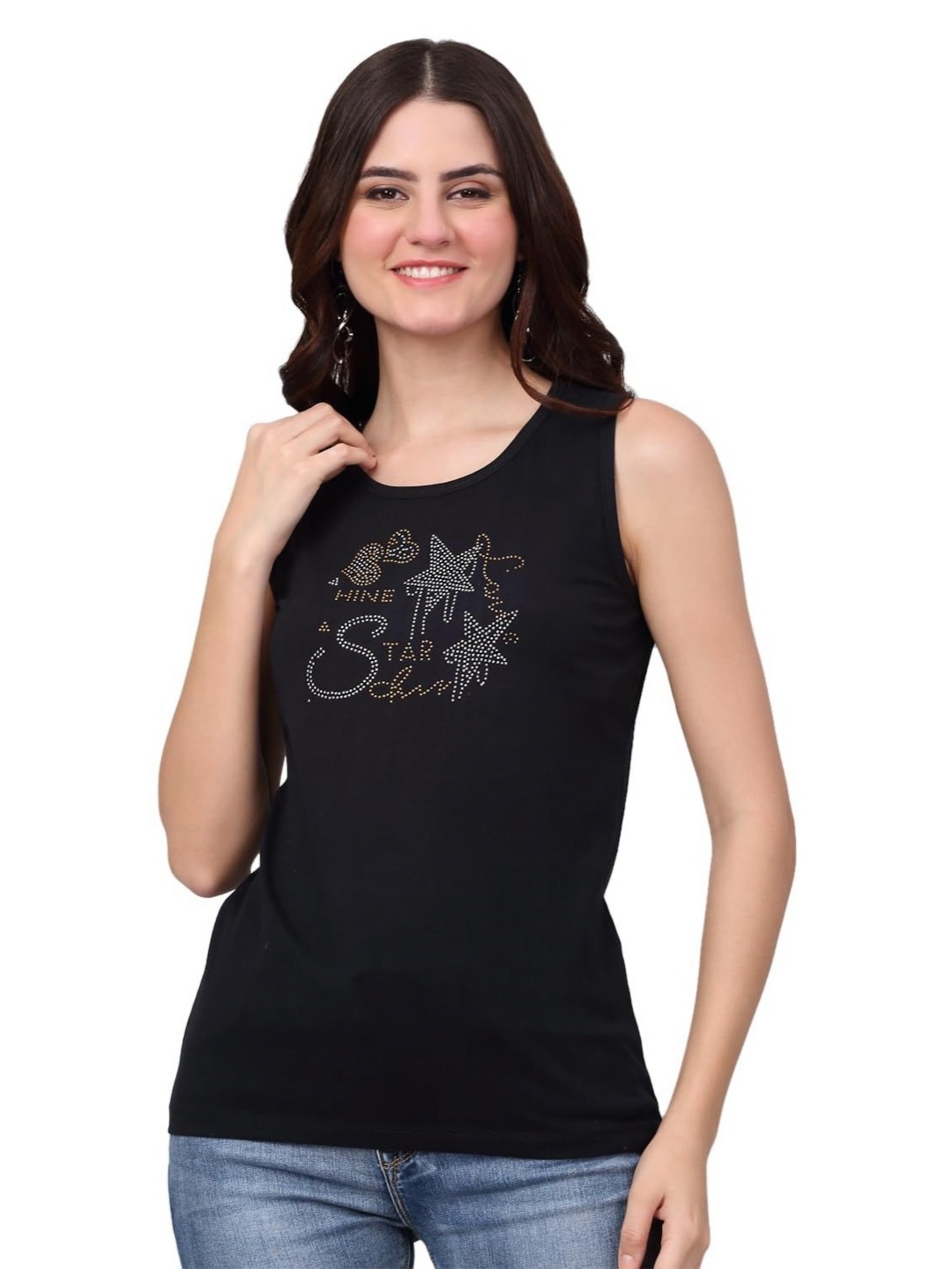 

SZN Women Printed T-shirt, Black