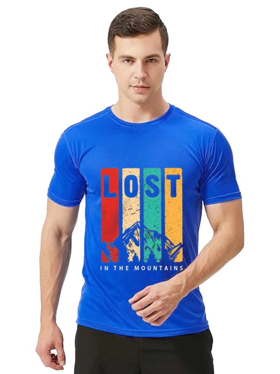 

Diving Deep Men Printed Dri-FIT T-shirt, Blue