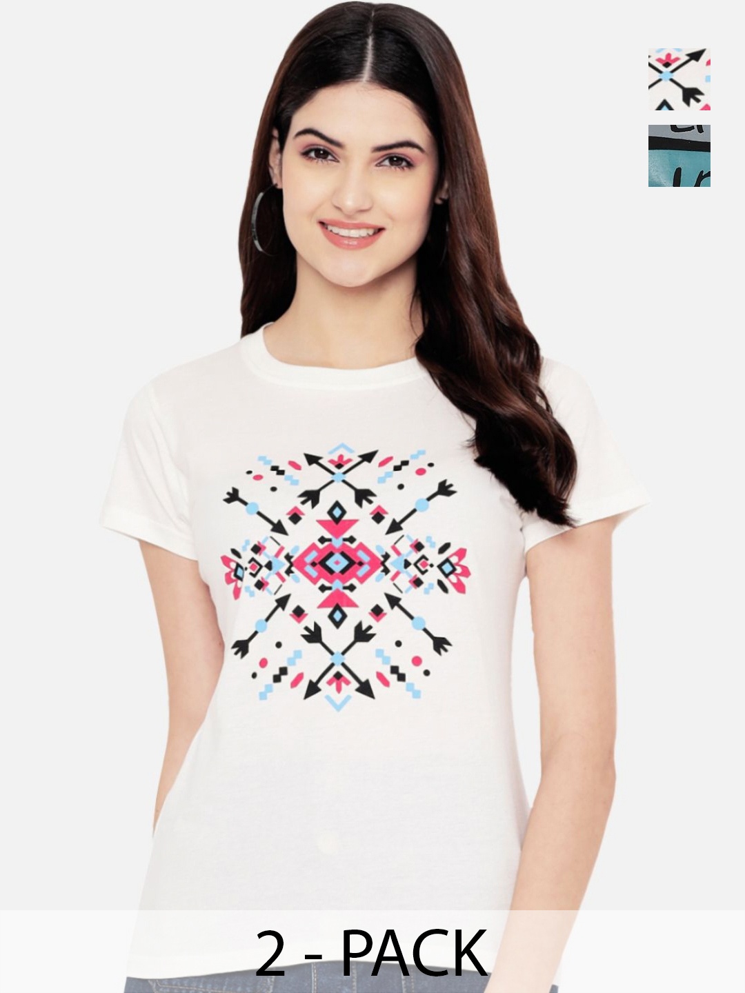 

Dreambe Women Typography Printed T-shirt, Multi