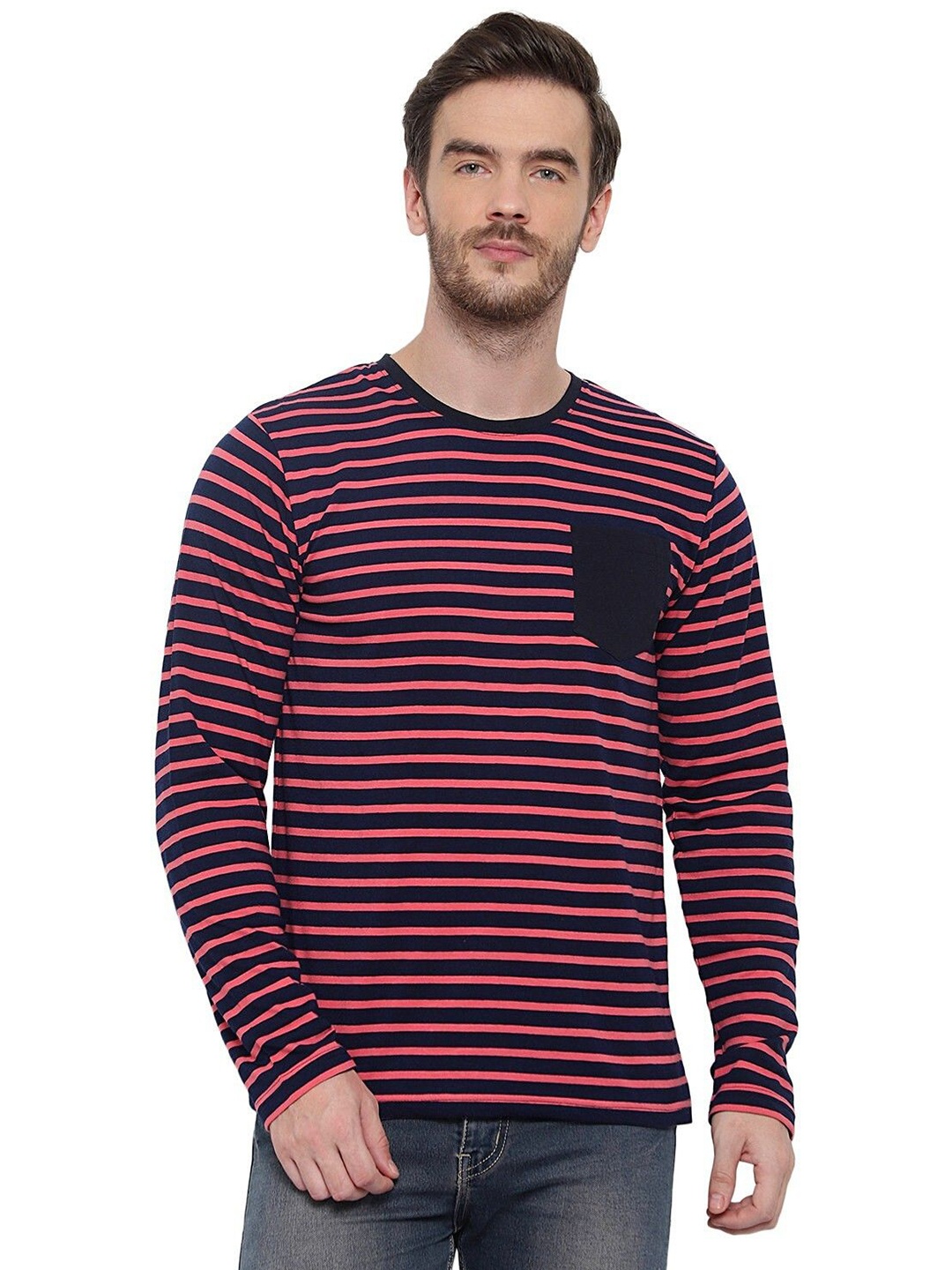 

Unicus Apparel Men Striped Pockets T-shirt, Multi