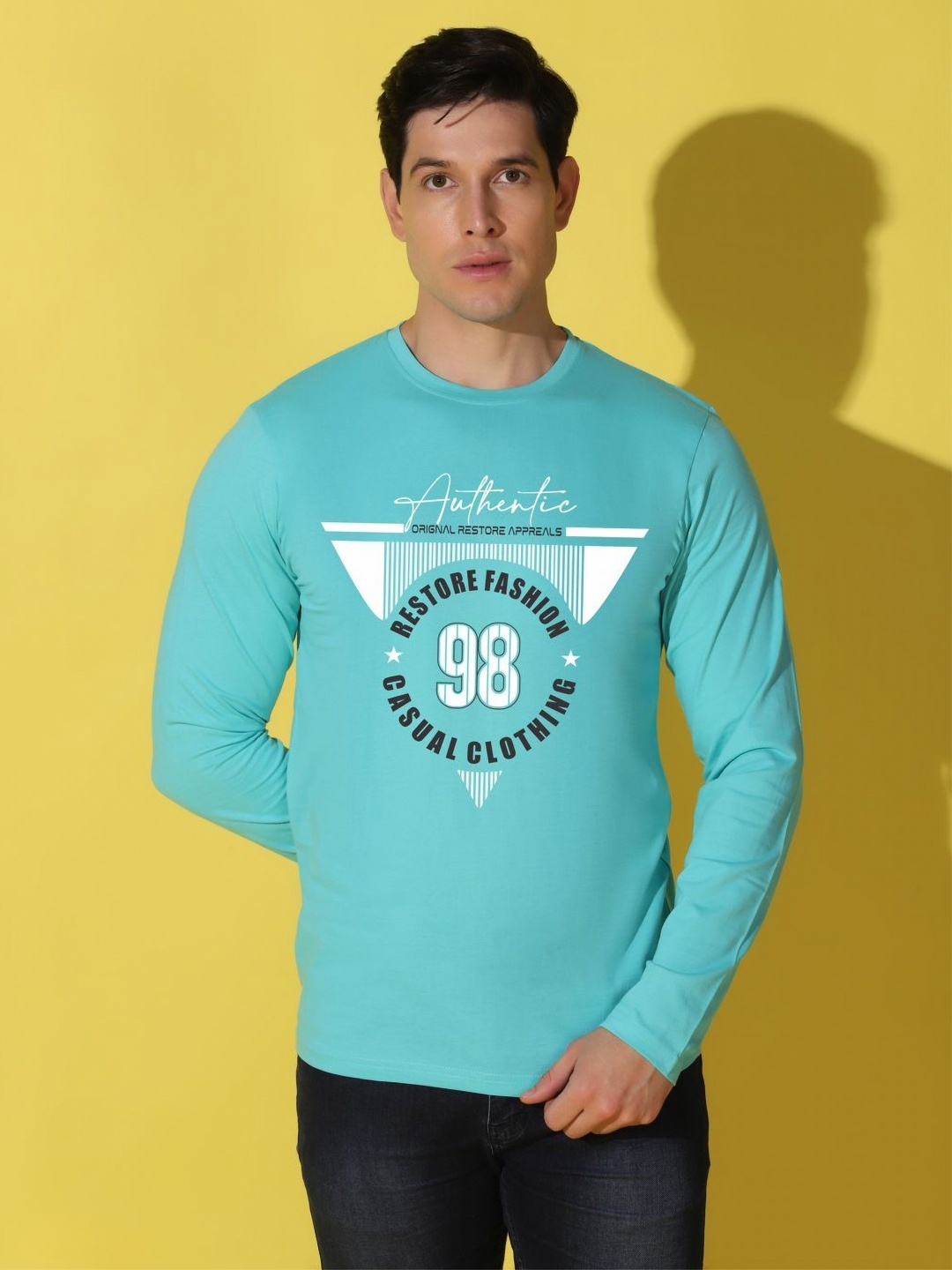 

WOOSTRO Men Typography Printed Slim Fit T-shirt, Sea green
