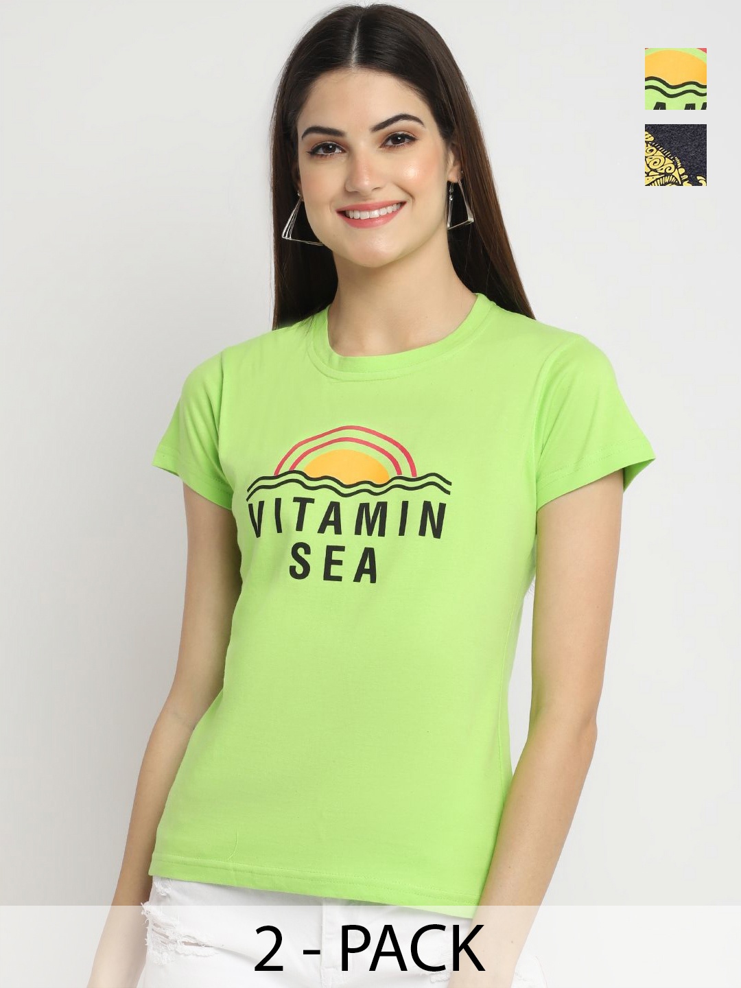 

Dreambe Women Typography Printed T-shirt, Multi