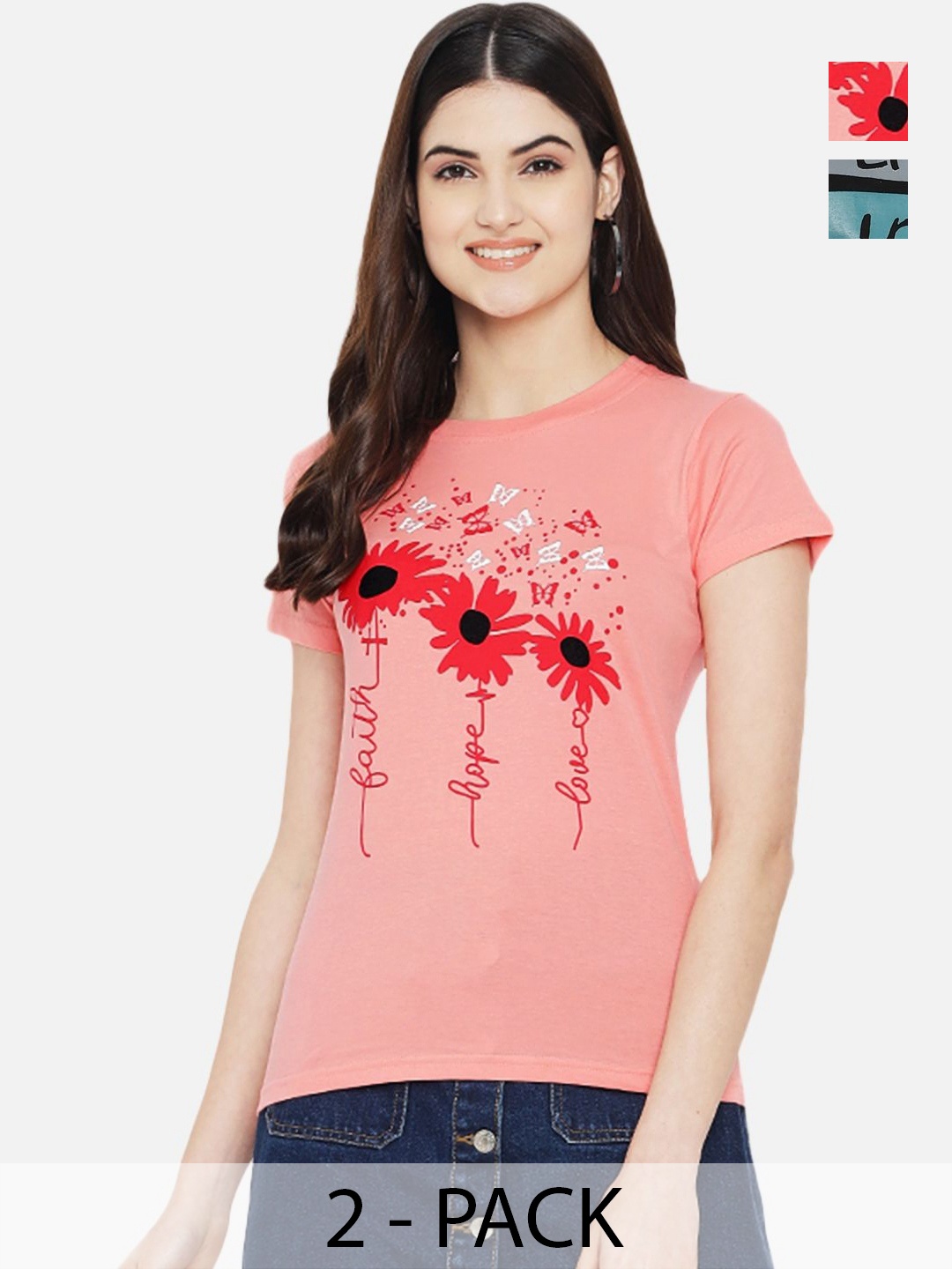 

Dreambe Women Typography Printed T-shirt, Multi