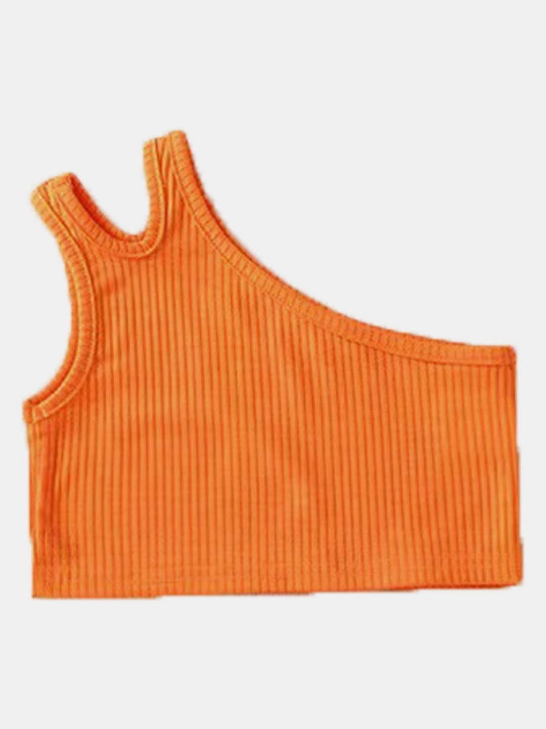 

YK Girls Striped Pockets T-shirt, Orange
