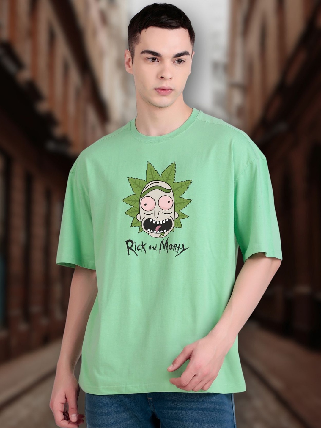 

FLYIND VOGUE OUTFIT Men Printed Bio Finish Applique T-shirt, Sea green