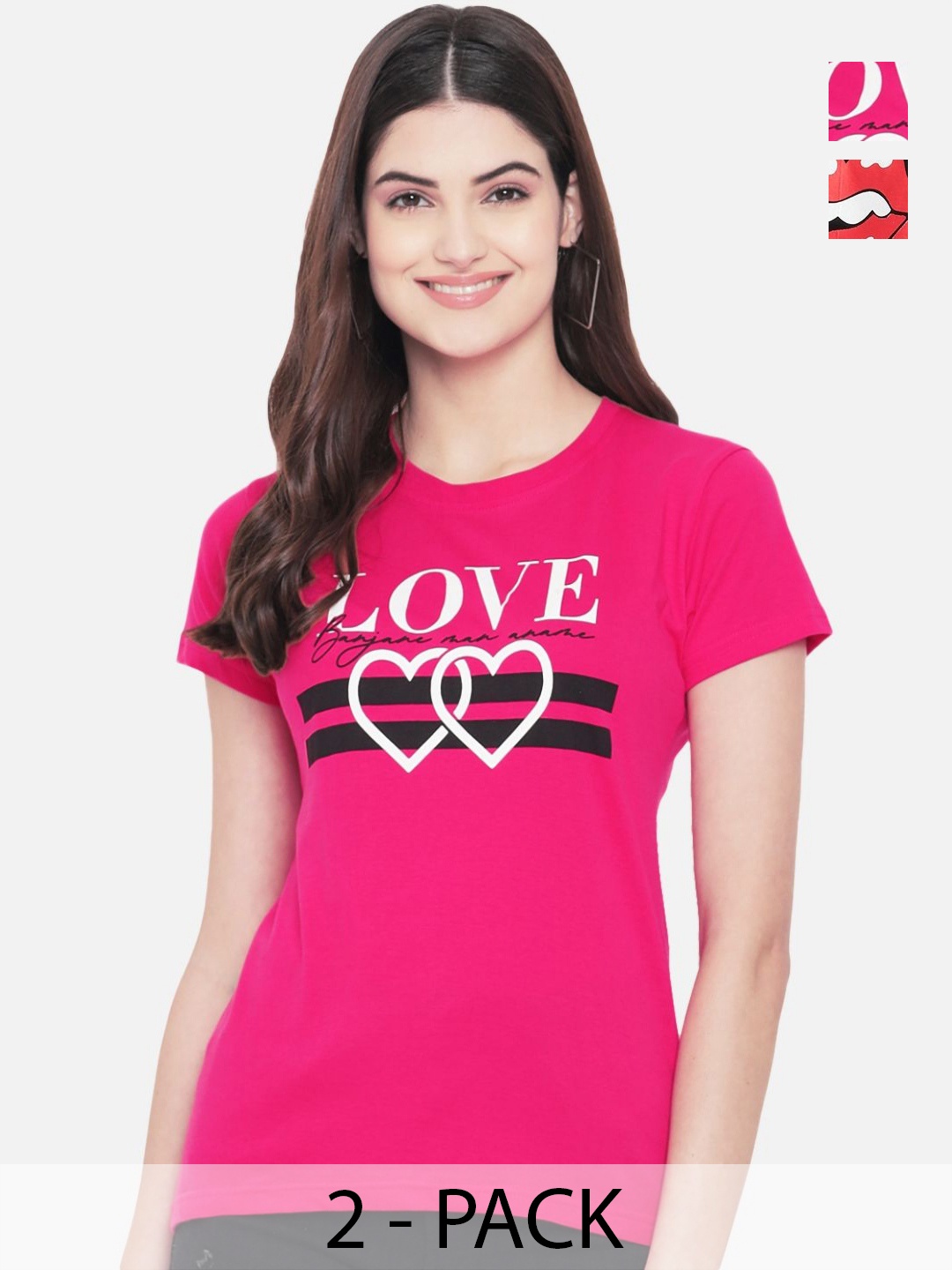

Dreambe Women Typography Printed T-shirt, Multi