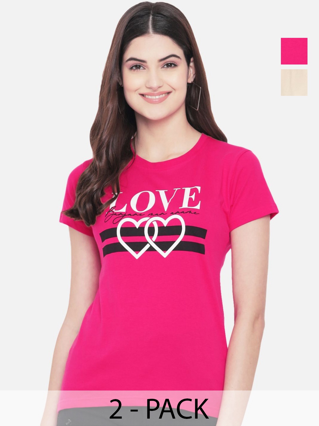 

Dreambe Women Typography Printed T-shirt, Multi