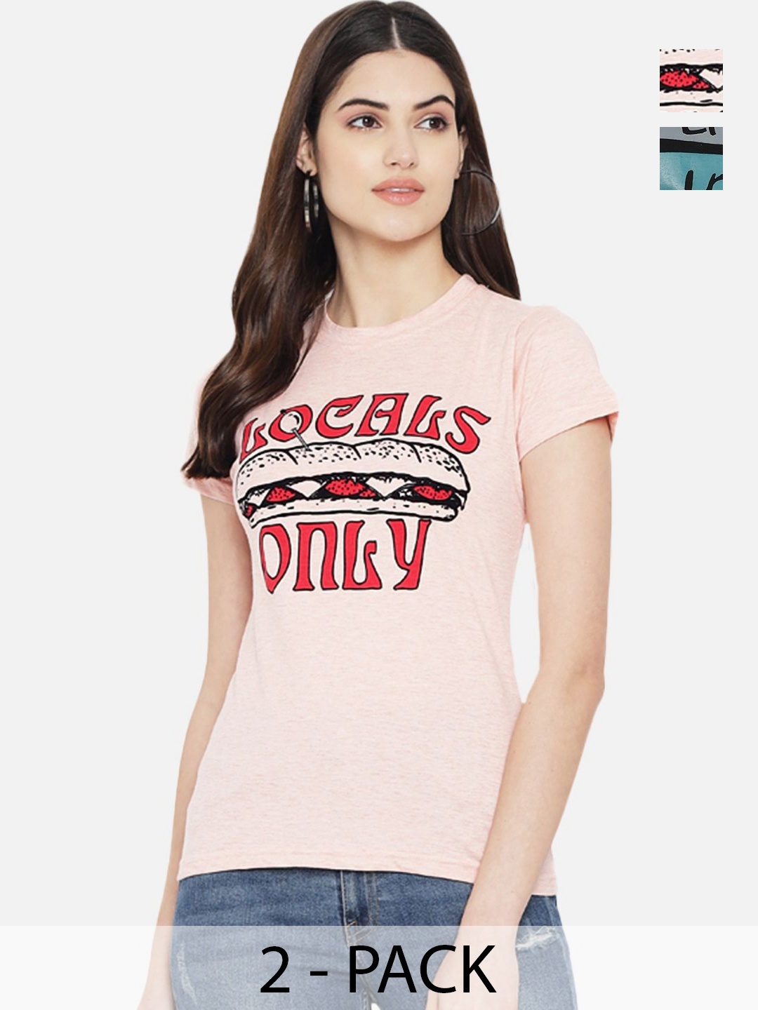

Dreambe Women Typography Printed T-shirt, Multi