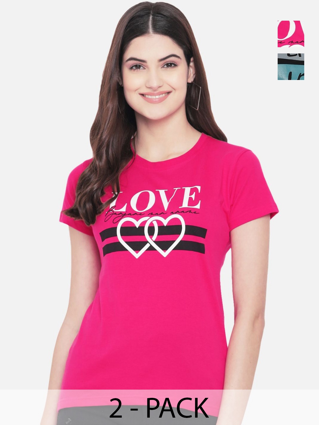 

Dreambe Women Typography Printed T-shirt, Multi
