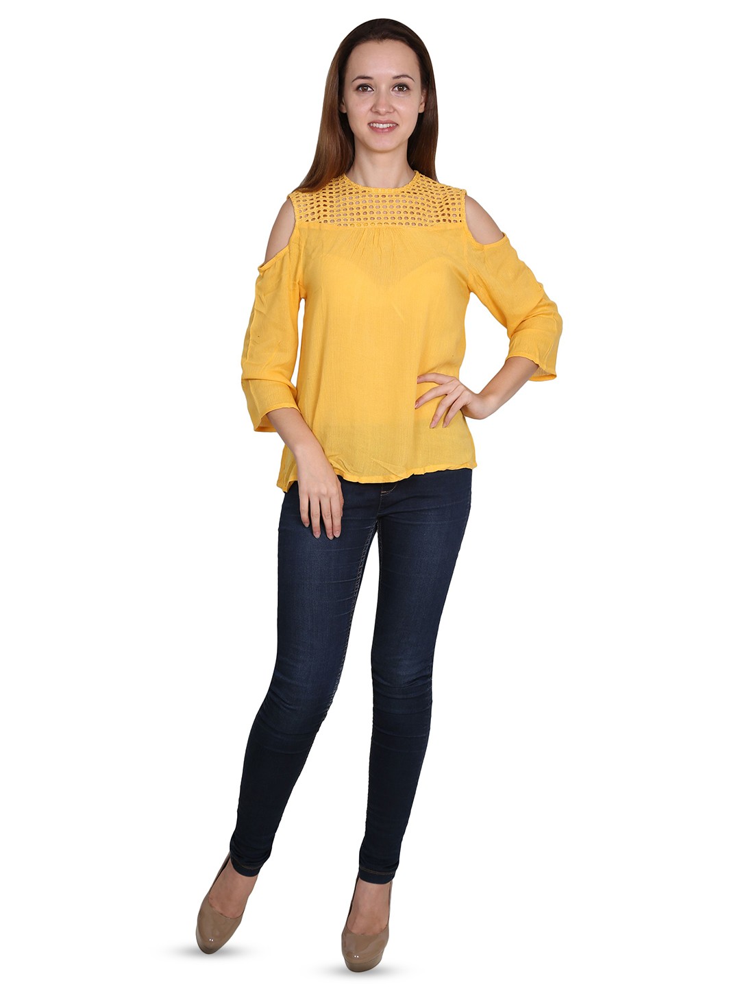 Moda Rapido Women Cold-Shoulder Cotton Top