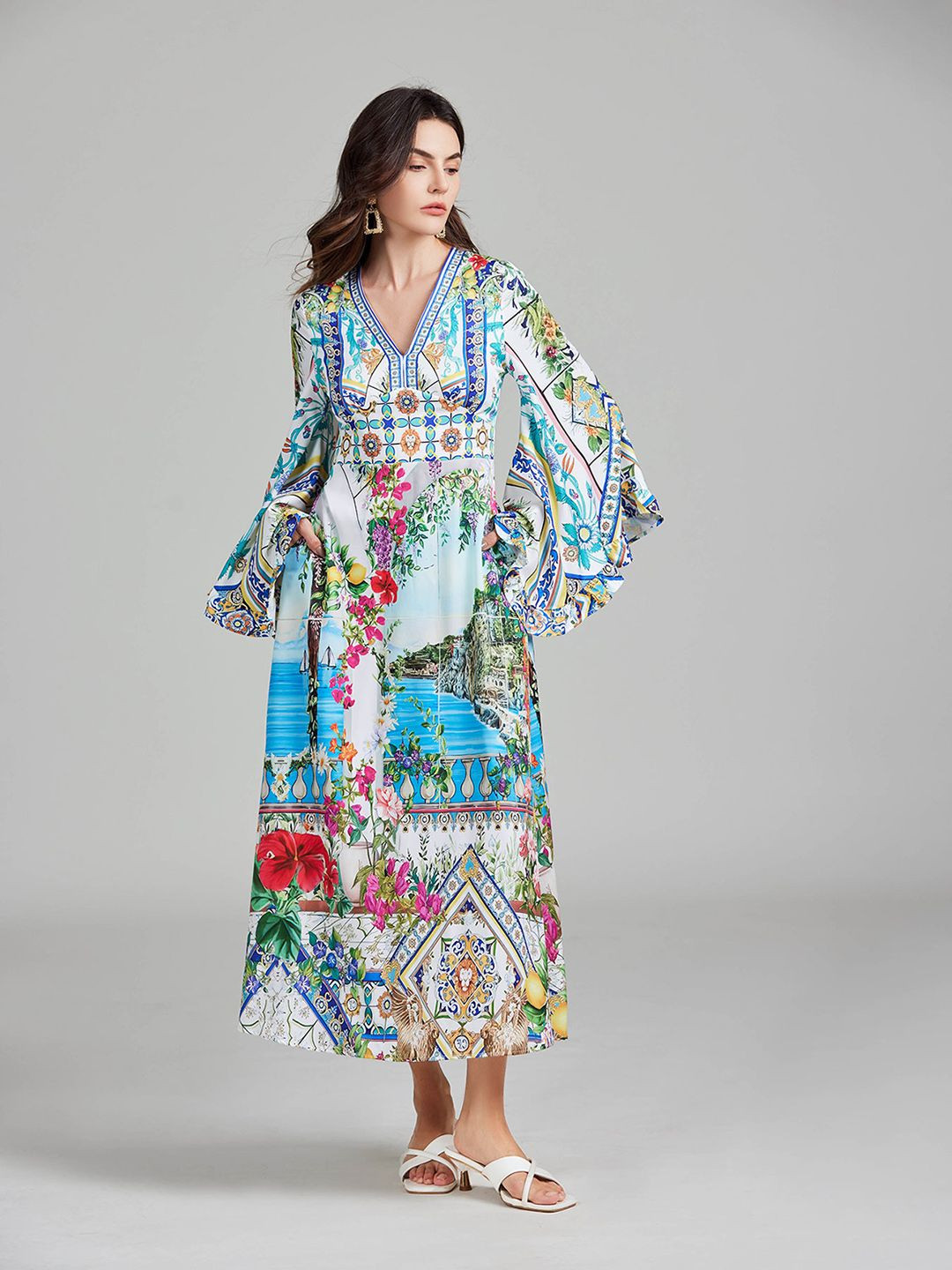 

JC Collection Women Floral Printed Maxi Dress, Multi