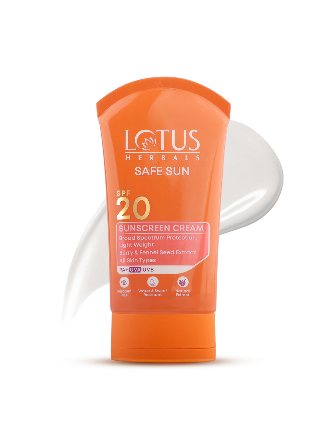 Lotus Herbals Safe Sun PA+UVA SPF20 Sunscreen - Breezy Berry 100 g