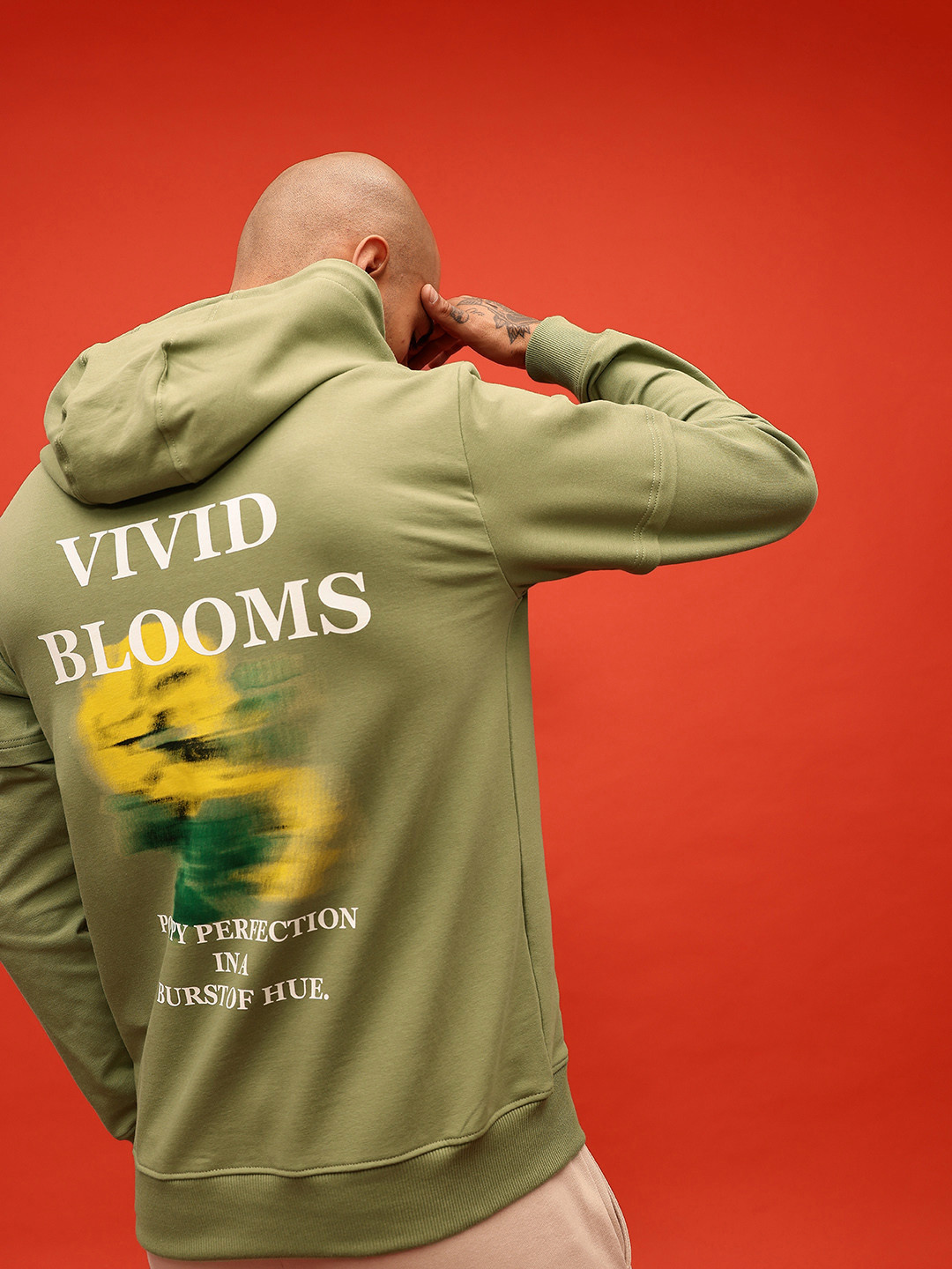 glitchez Printed Cotton Terry Hooded Sweatshirt