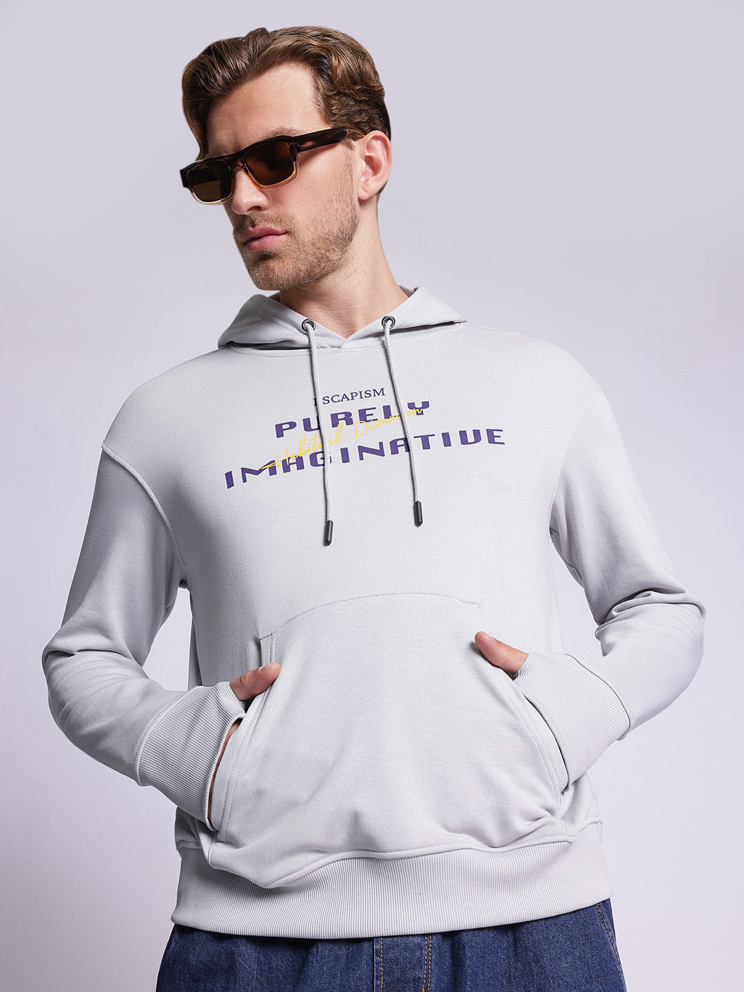 glitchez Typography Hooded Sweatshirt
