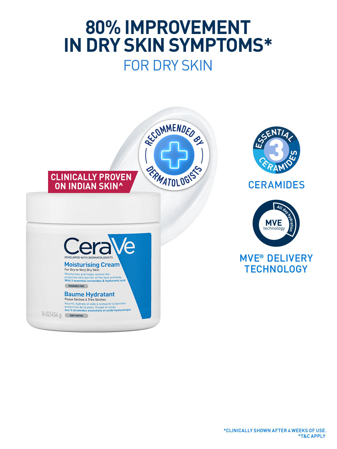 CeraVe Dermatologist Recommended Moisturizing Cream For Dry Skin with Ceramides - 454 g