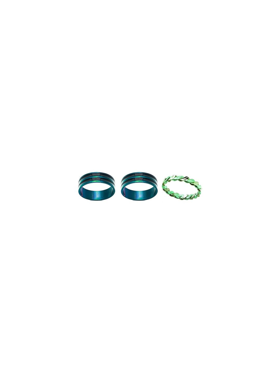 

Dynamic Retail Global Set of 3 Green Alloy Finger Ring