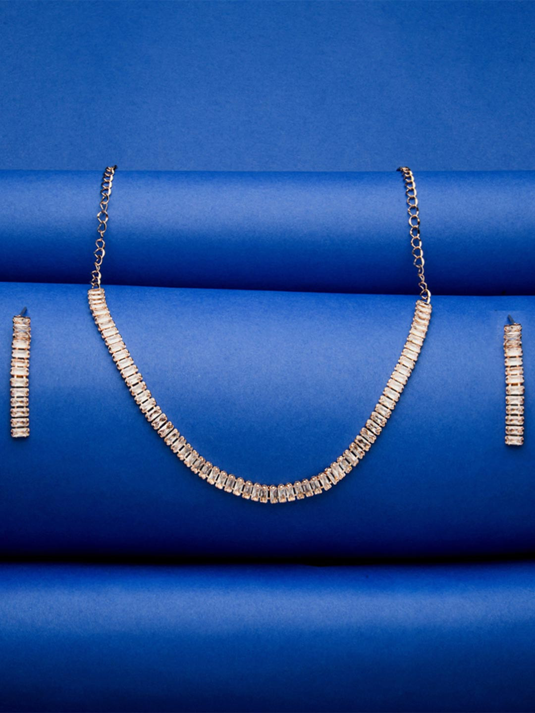 Fida Silver-Plated Stone-Studded Jewellery Set