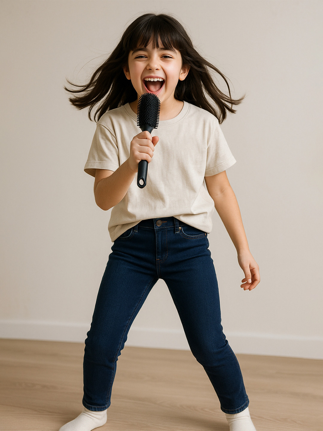 TALES & STORIES Girls Blue Slim Fit Clean Look Mid-Rise Stretchable Denim Jeans