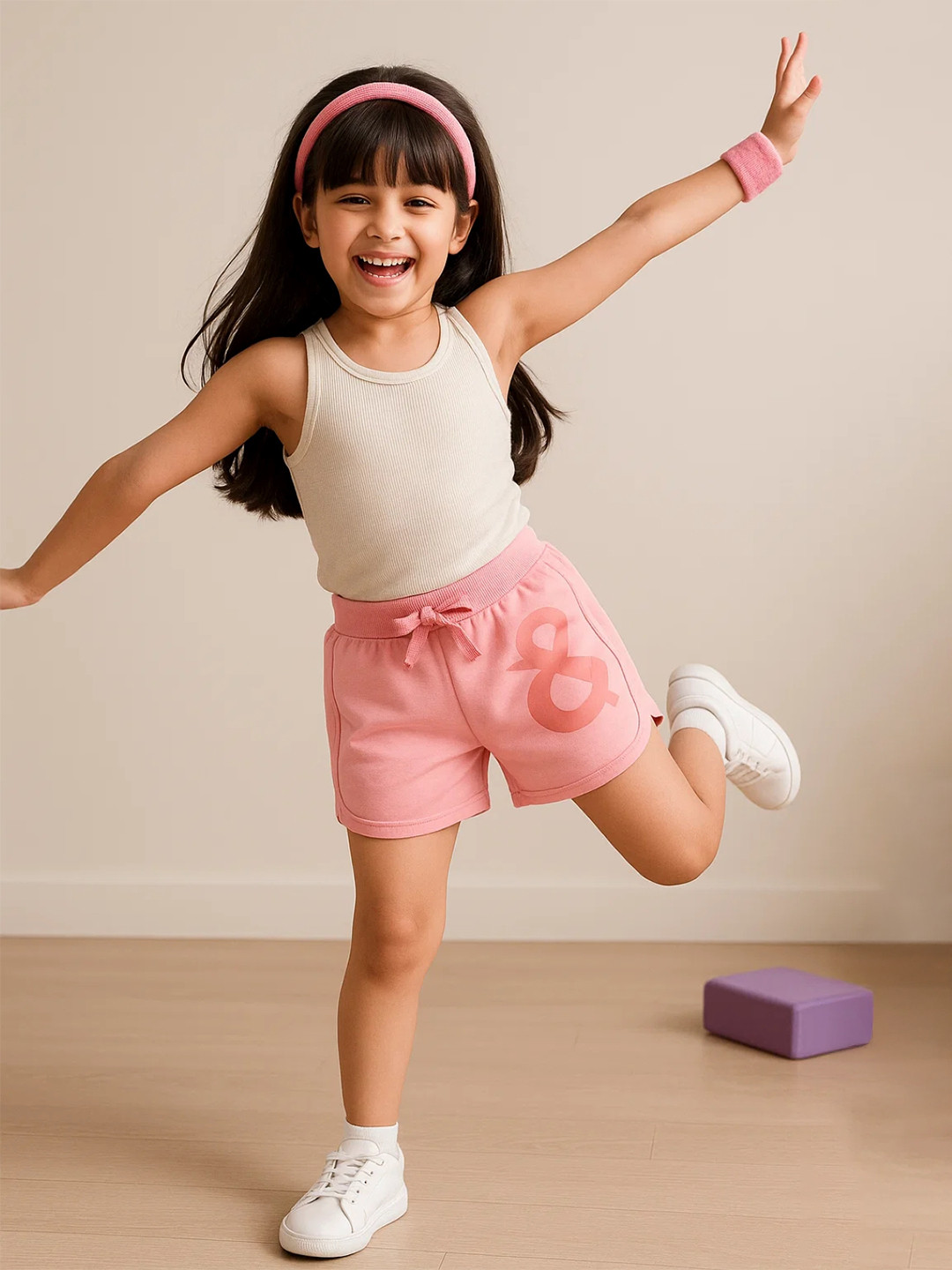 TALES & STORIES Girls Cotton Mid-Rise Shorts