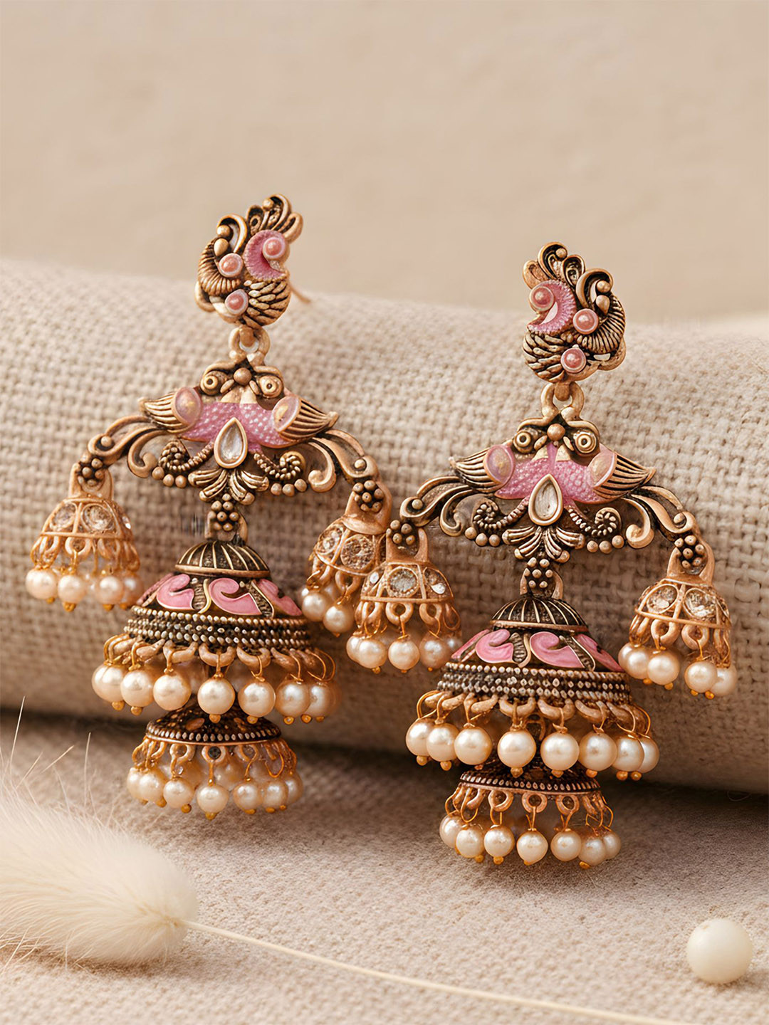 KARATCART Contemporary Jhumkas Earrings