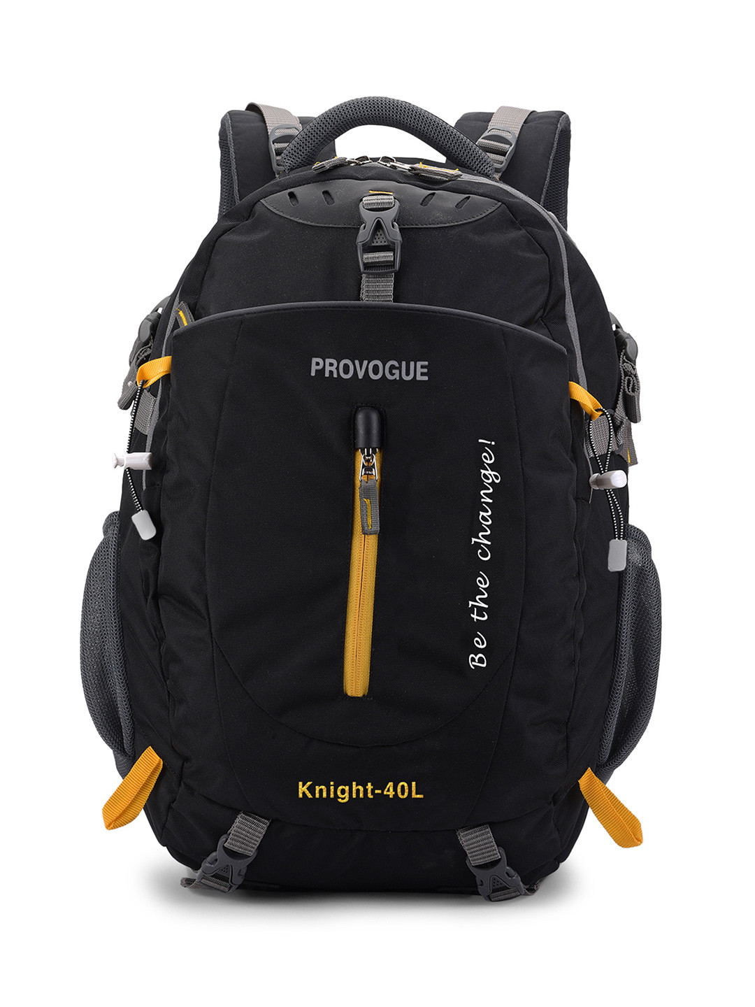 Provogue Unisex Black & Yellow Backpack with Hip Strap & Rain Cover 31L