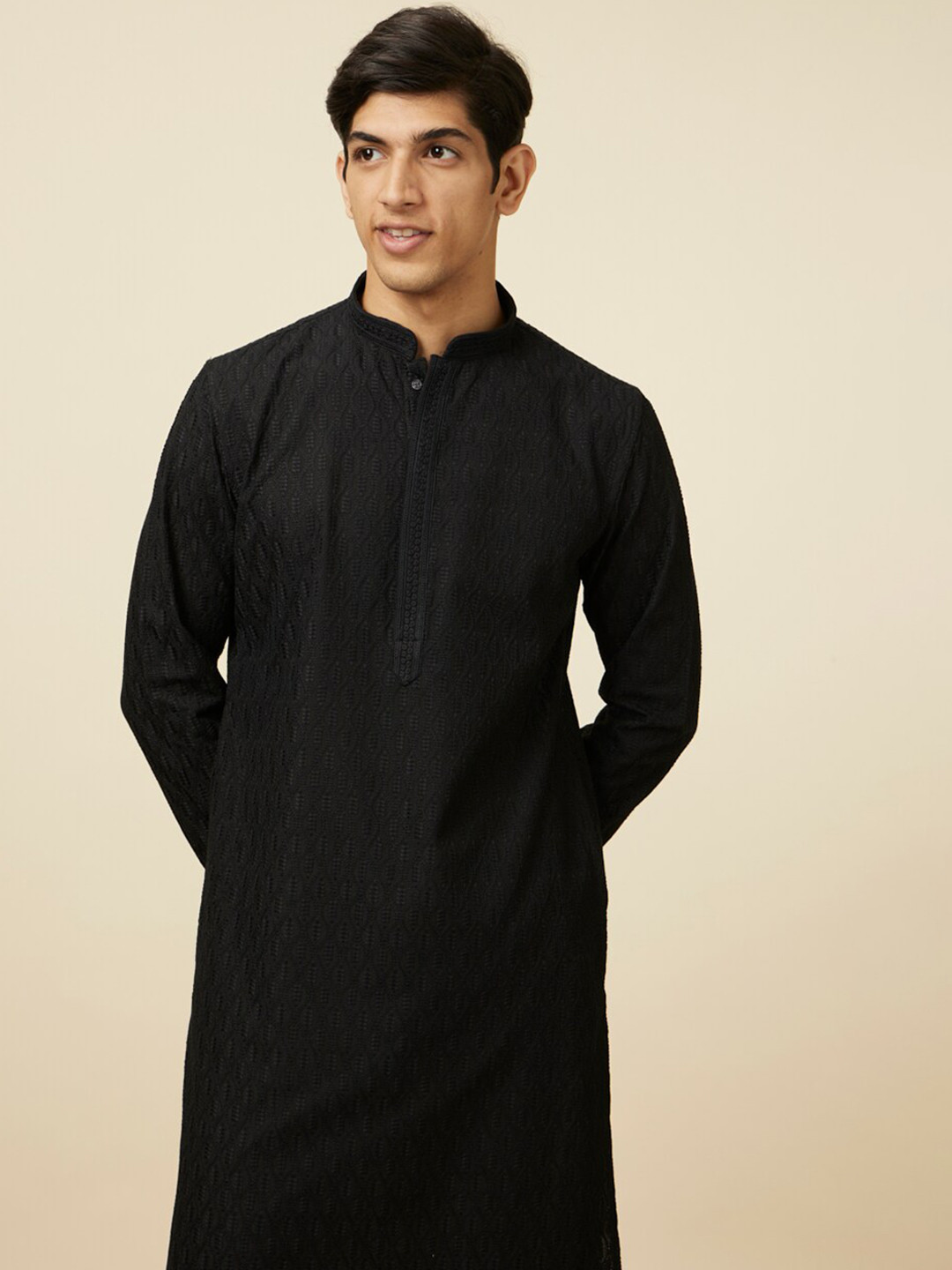 Manyavar Men Ethnic Motifs Embroidered Thread Work Kurta With Pyjamas
