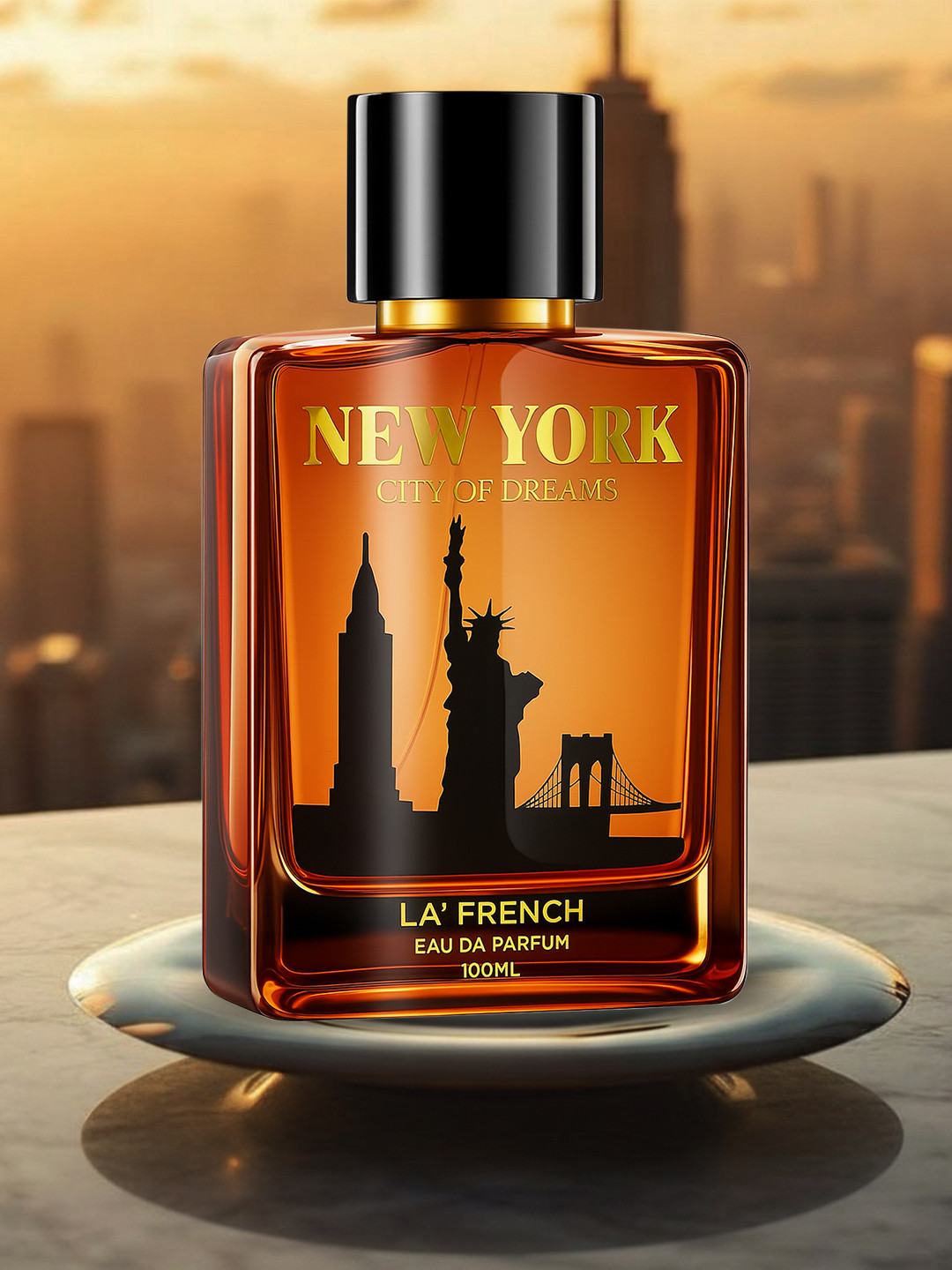 La French Unisex City of Dreams New York Long Lasting Amber & Woods Fragrance Perfume100ml