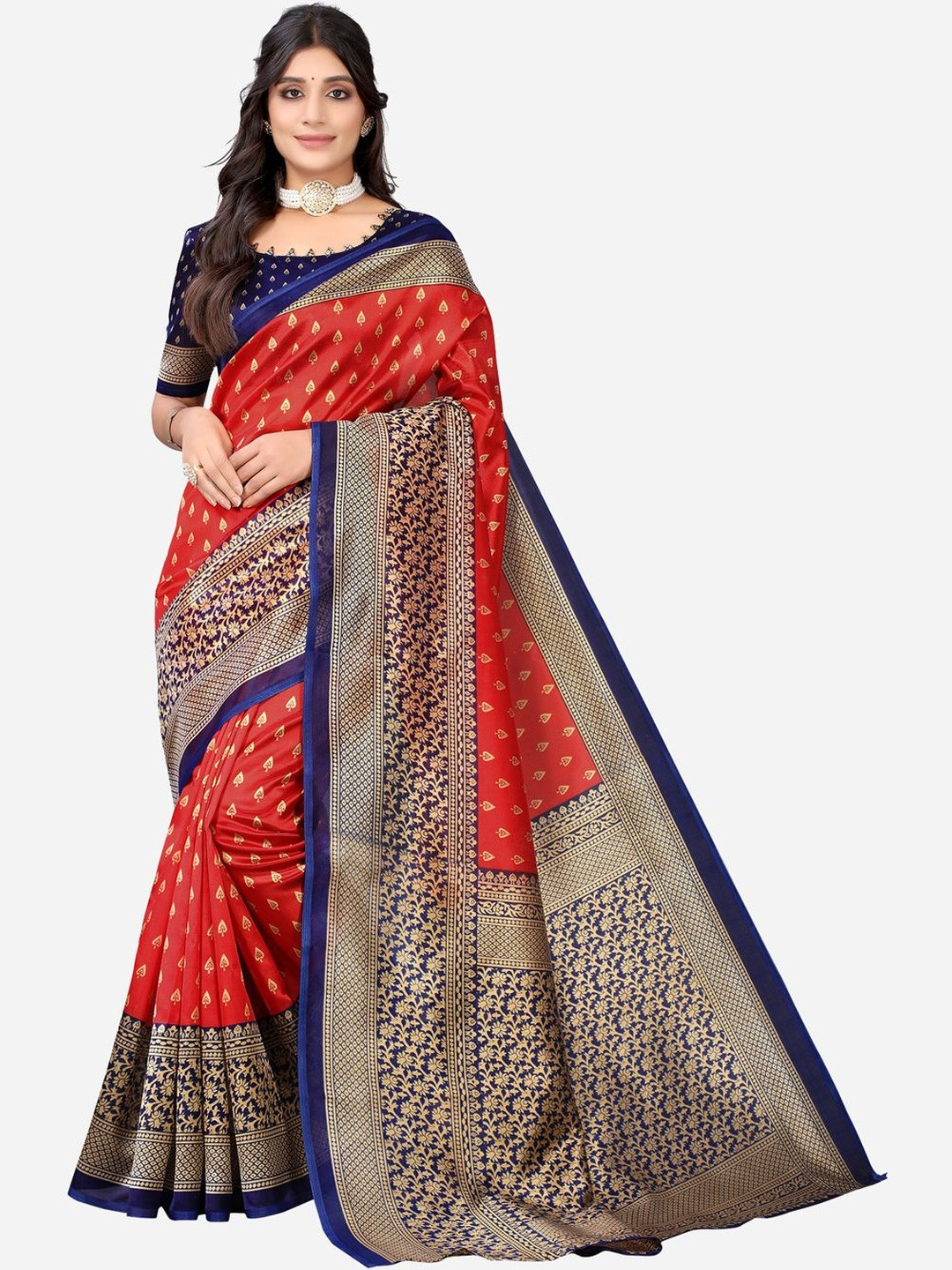 SANISA Ethnic Motifs Zari Silk Blend Saree