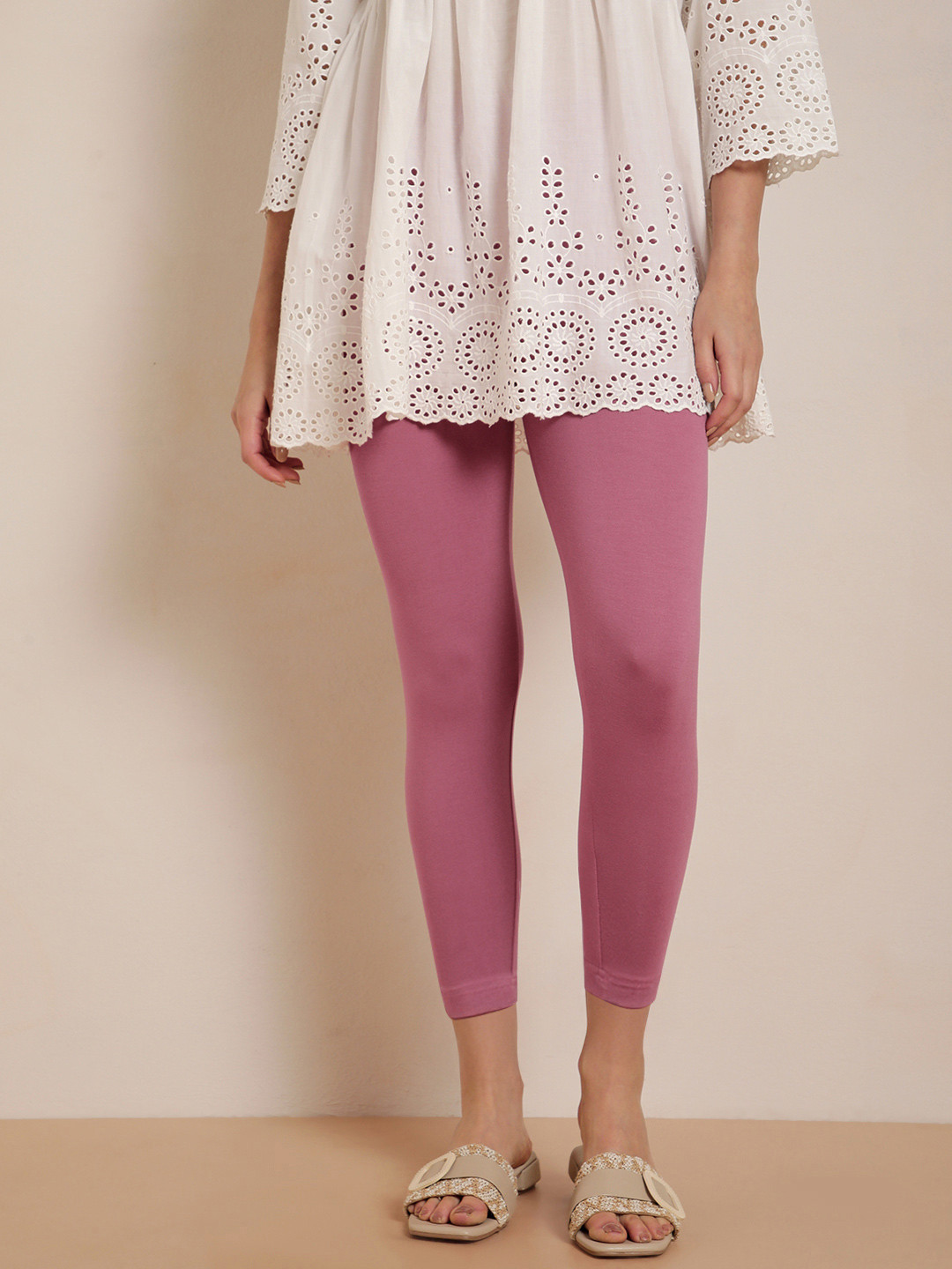 Twin Birds Women Mid-Rise Skinny Fit Solid High Ankle Length Leggings