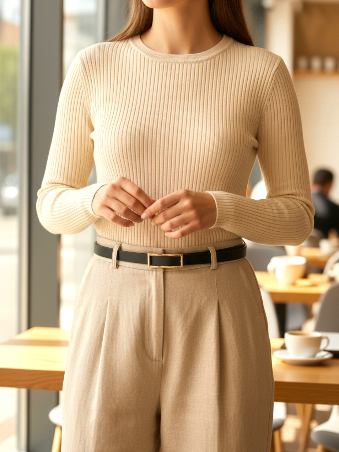 CRUSSET Women Vegan Leather Waist Belt for Jeans Dresses Casual Formal Wear
