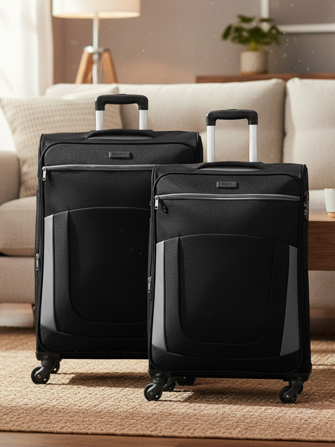 CARRIALL Sleek Set Of 2 Soft luggage soft-Sided Medium & small Trolley Bag