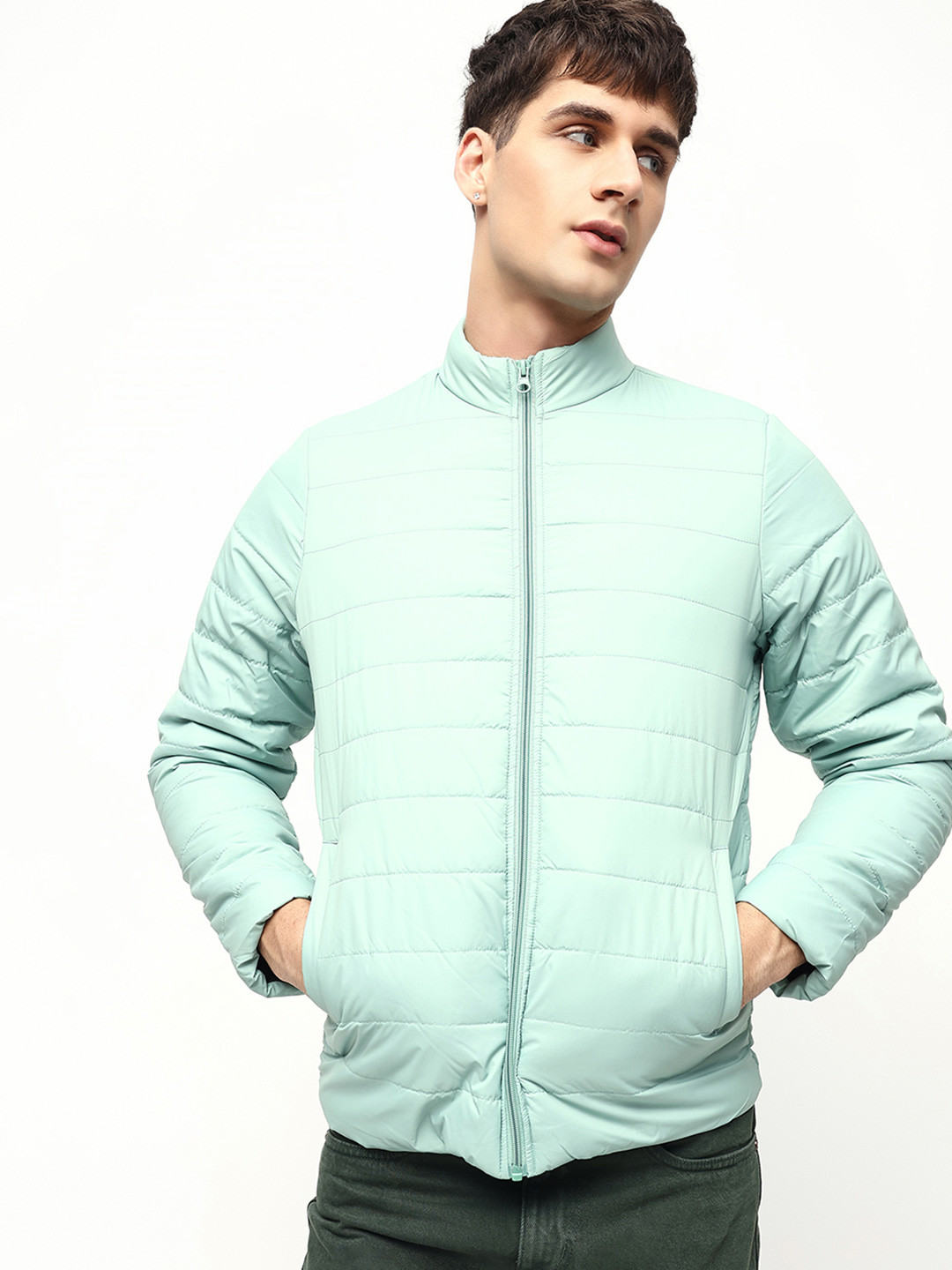 Dennis Lingo Men Green Padded Jacket