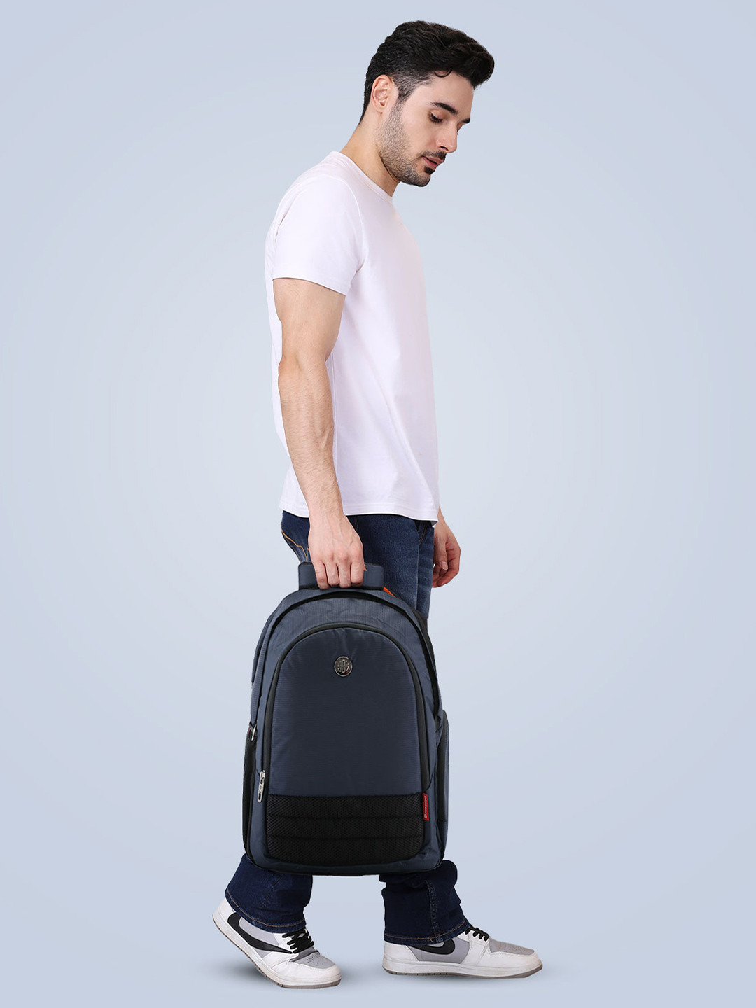 Harissons Navy Blue & Black Laptop Backpack