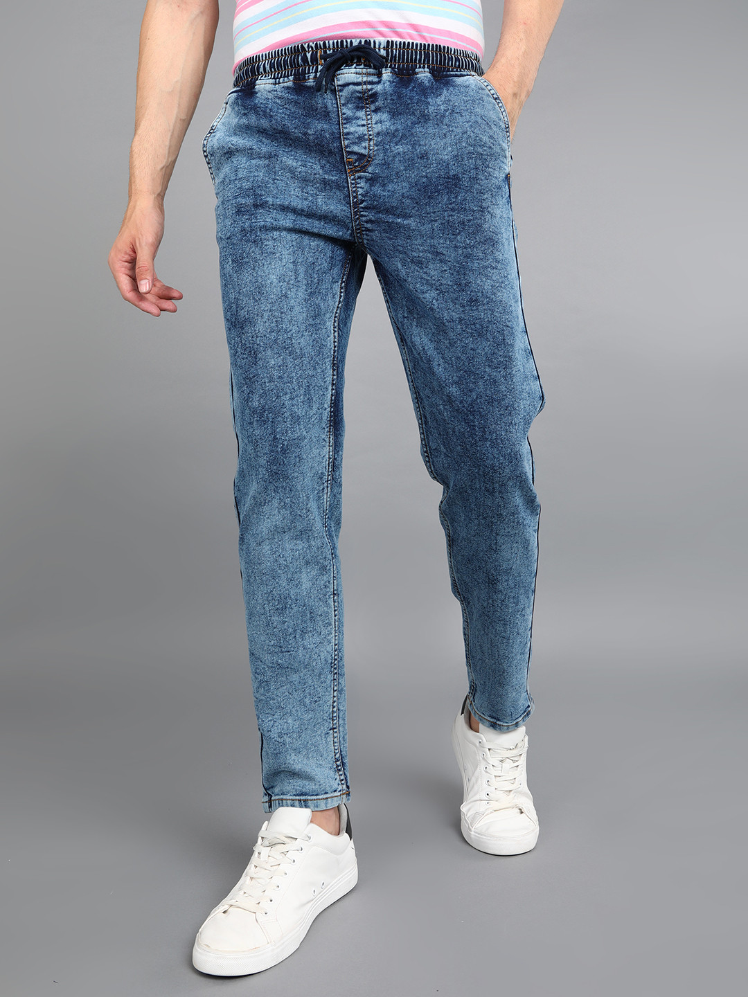 Urbano Fashion Men Regular Fit Washed Heavy Fade Stretchable Jeans