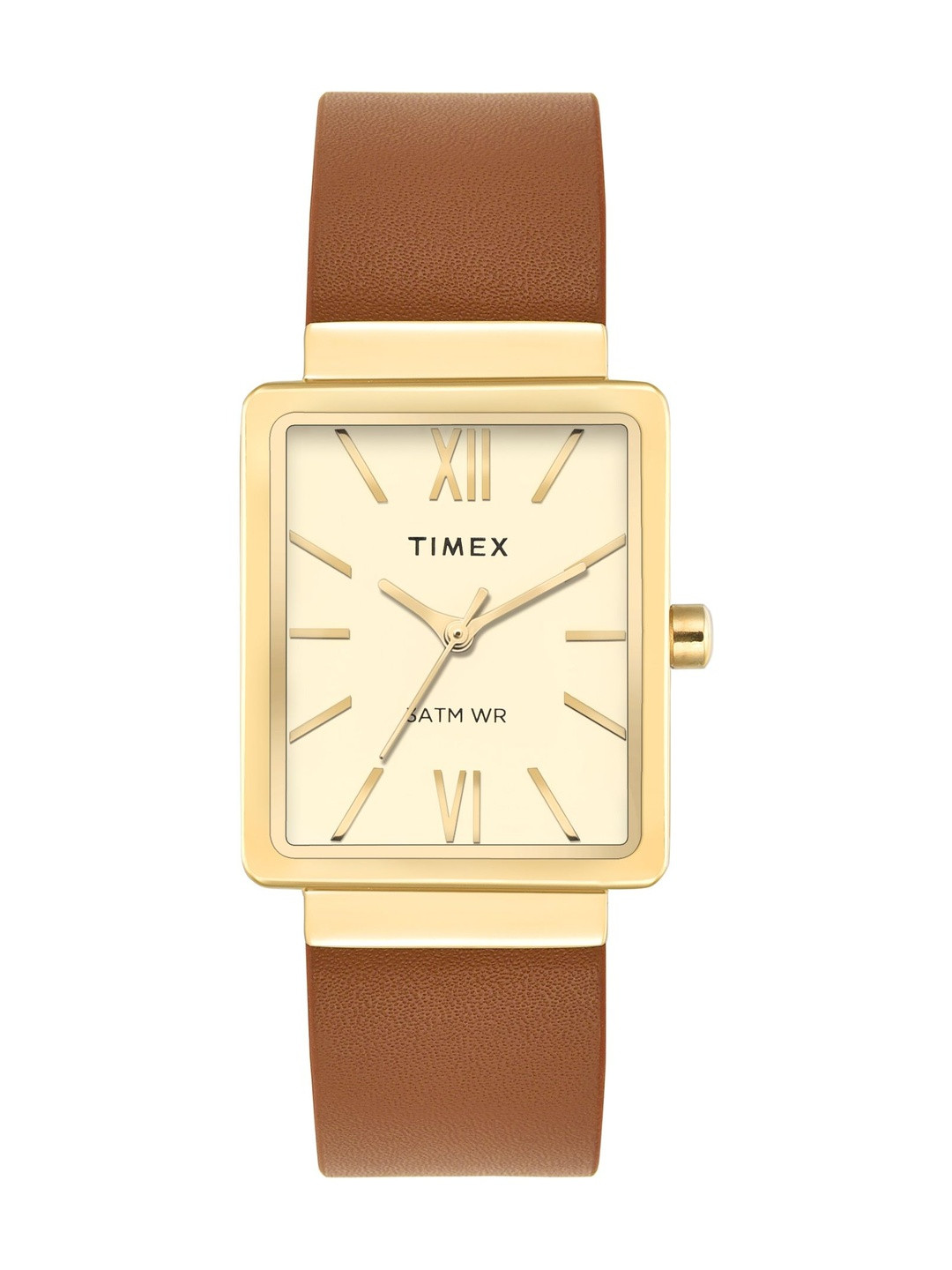 Timex Trendline Rectangle 21mm Champagne Dial Analog Women Watch - TWE