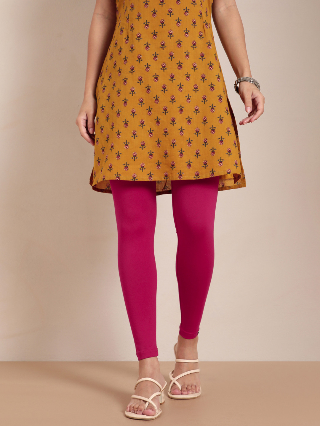 TWIN BIRDS Women Pink Solid Ankle-Length Leggings