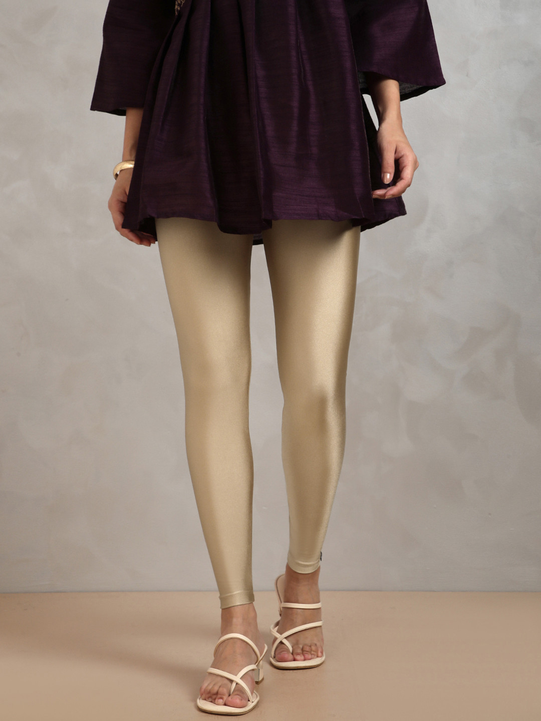 TWIN BIRDS Women Ankle Length Shimmer Leggings