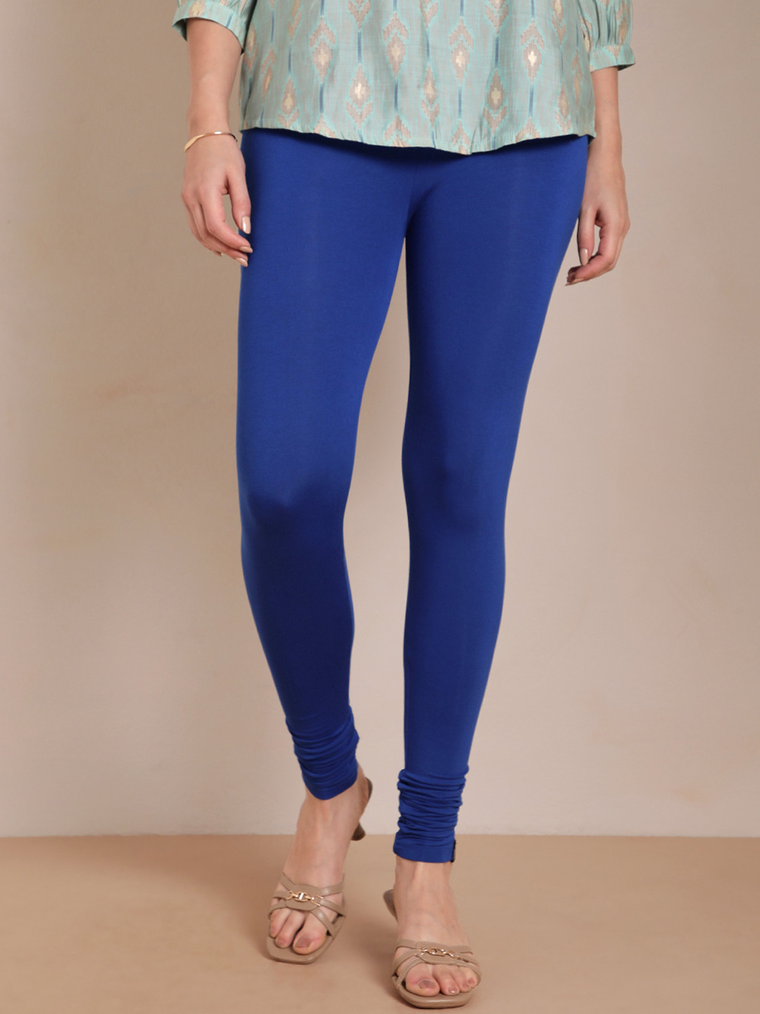 TWIN BIRDS Women Blue Solid Churidar-Length Leggings