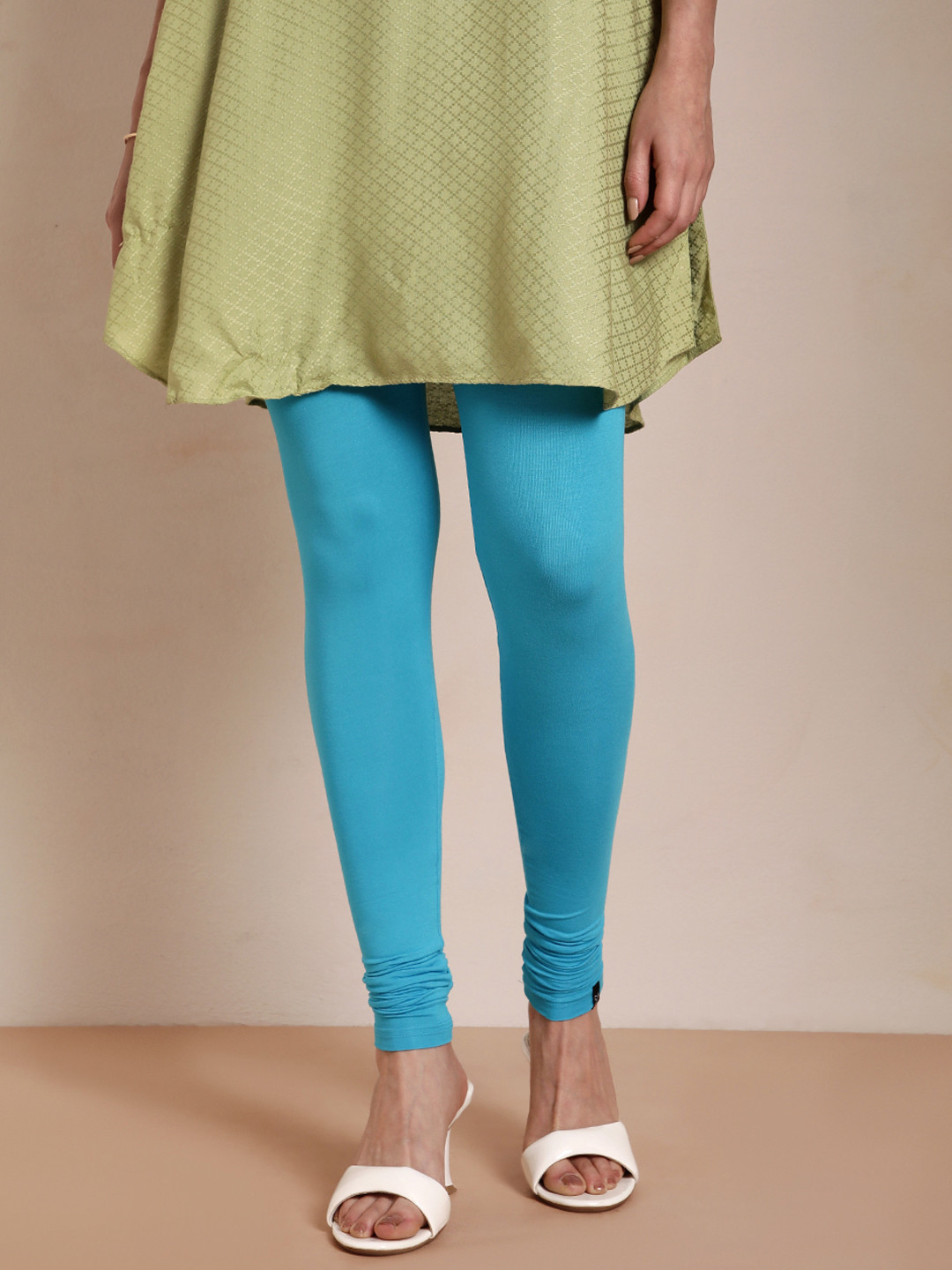 TWIN BIRDS Women Blue Solid Churidar-Length Leggings
