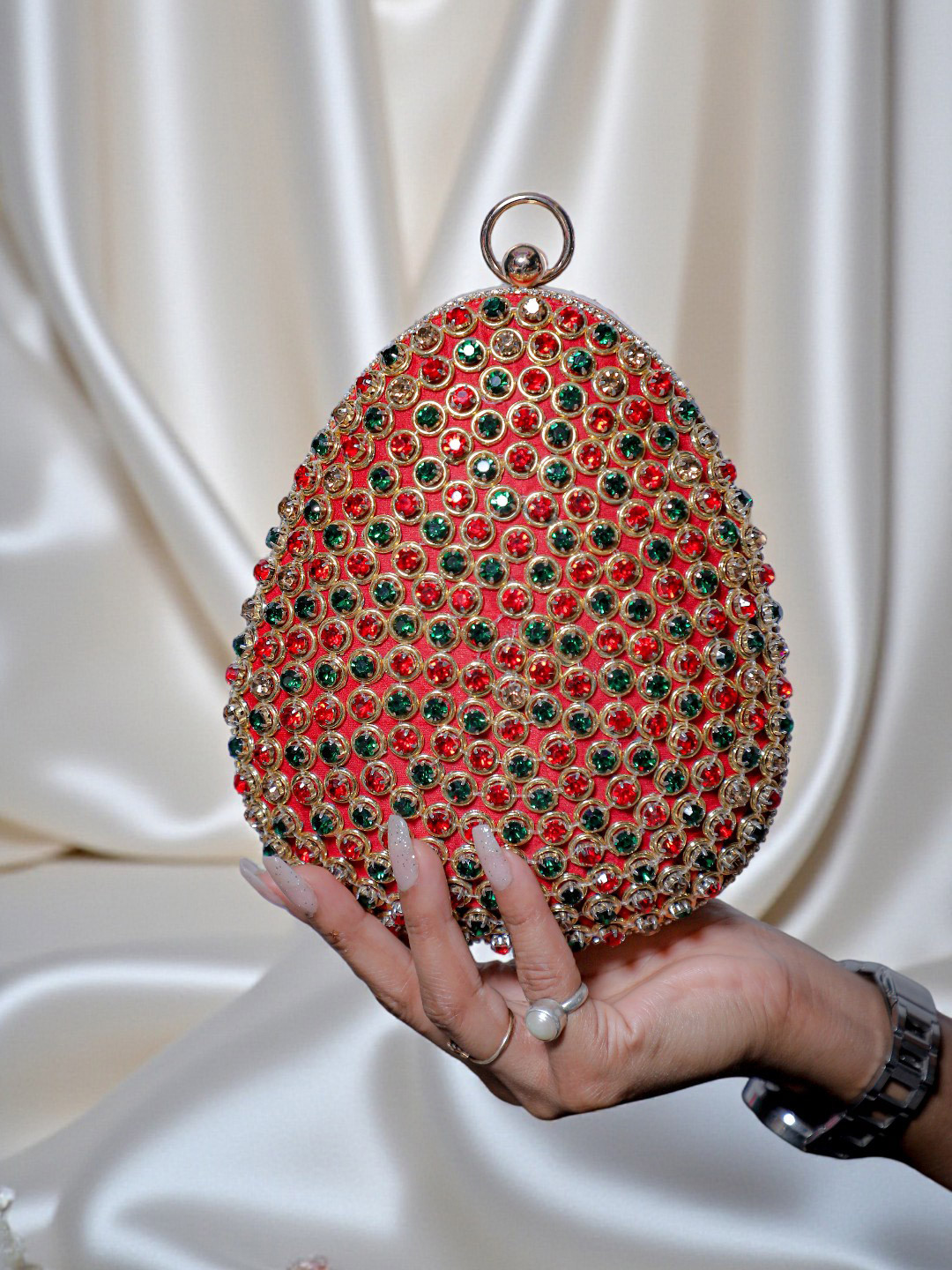Swisni Embellished Box Clutch