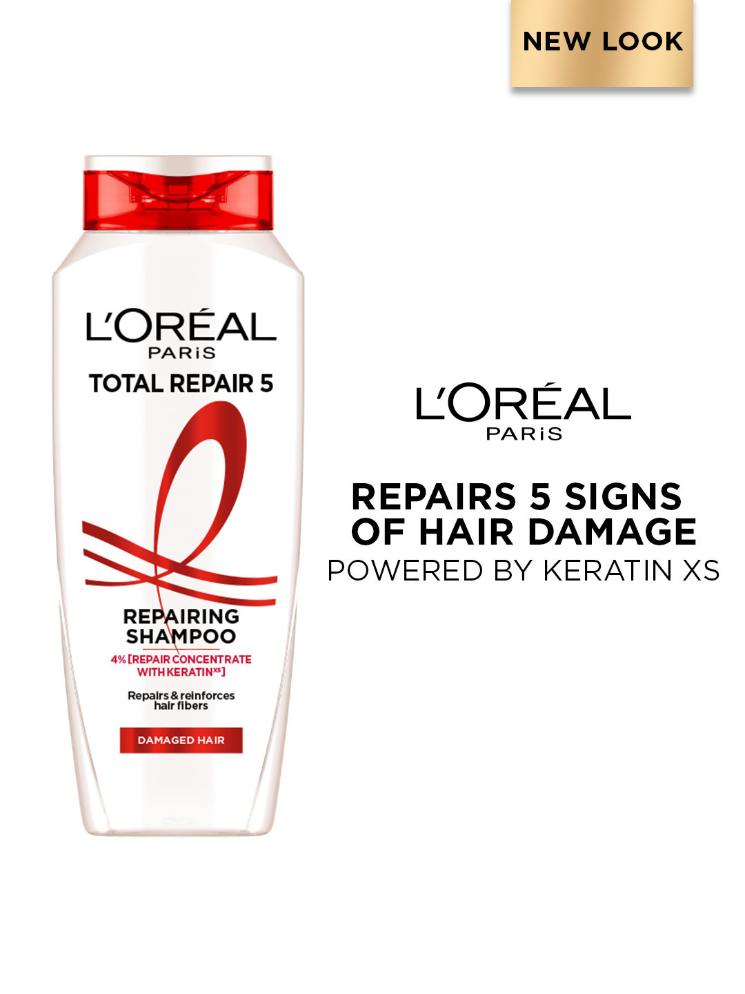 LOreal Paris Total Repair 5 Repairing Shampoo with Keratin XS Technology - 340 ml