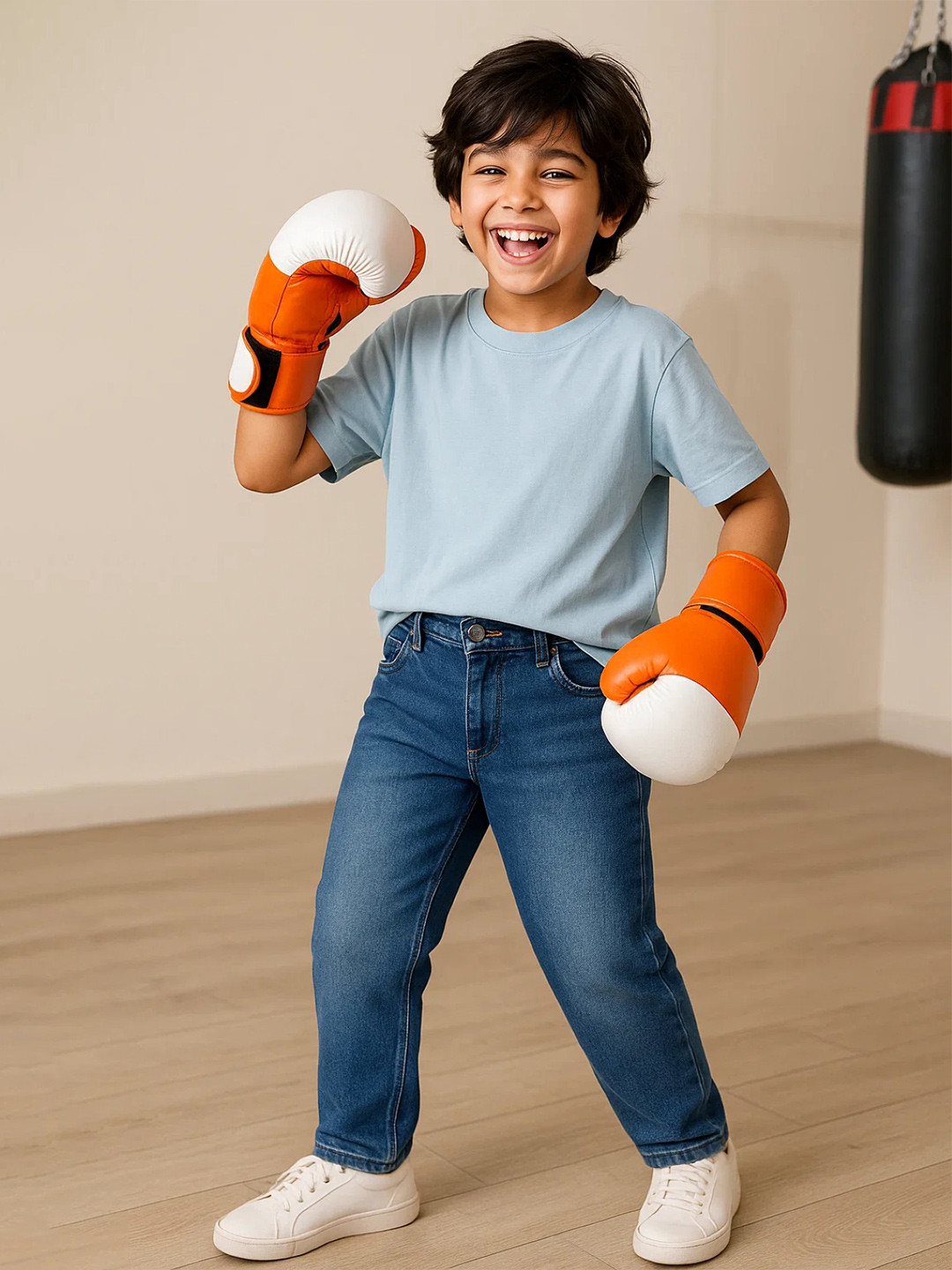 TALES & STORIES Boys Blue Slim Fit Mid-Rise Clean Look Denim Jeans
