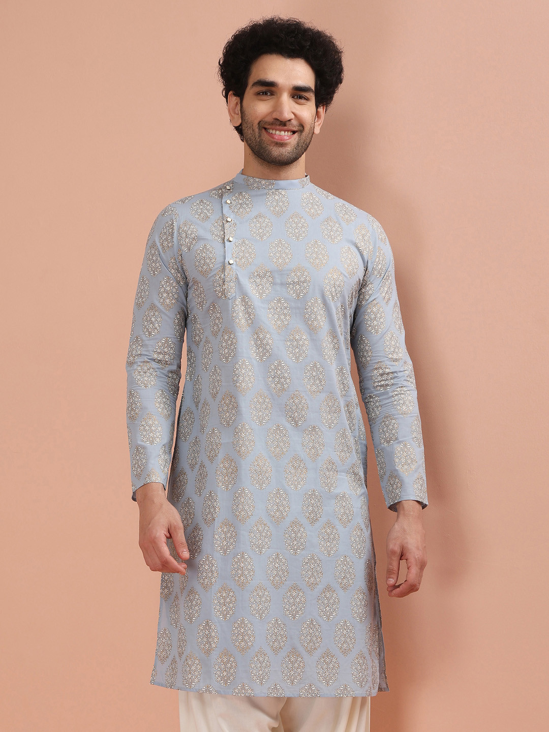 KISAH Men Printed Regular Fit Ethnic Motifs Kurta