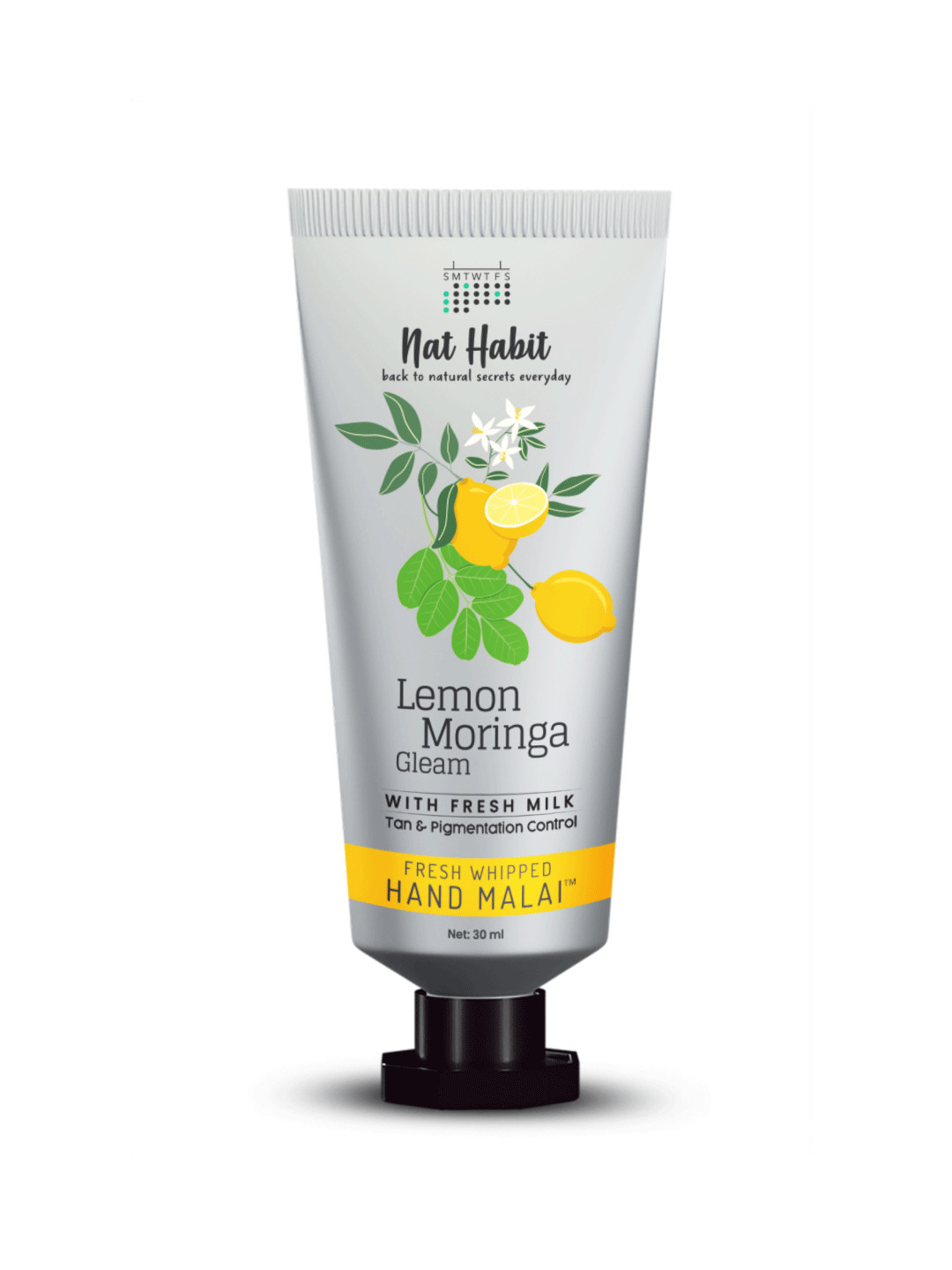 Nat Habit Lemon Moringa Hand Cream with Shea Butter Moisturizes & Reduces Tan - 30ml