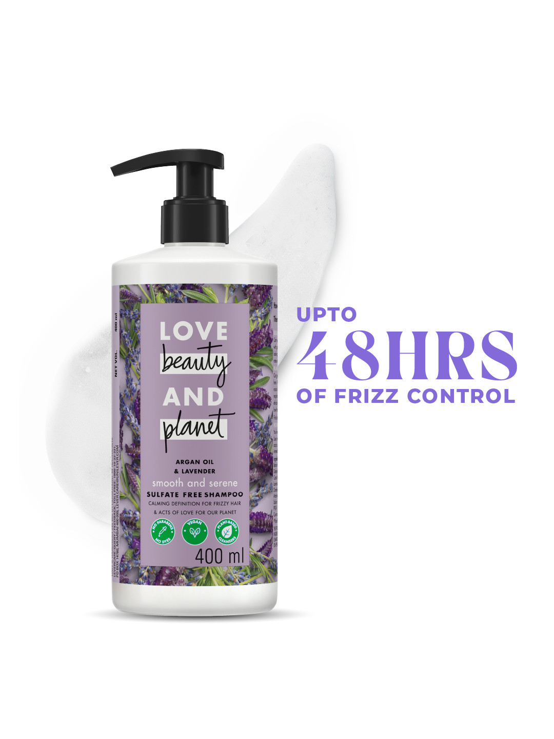 Love Beauty & Planet Argan Oil and Lavender Shampoo for Frizzy Hair - 400ml