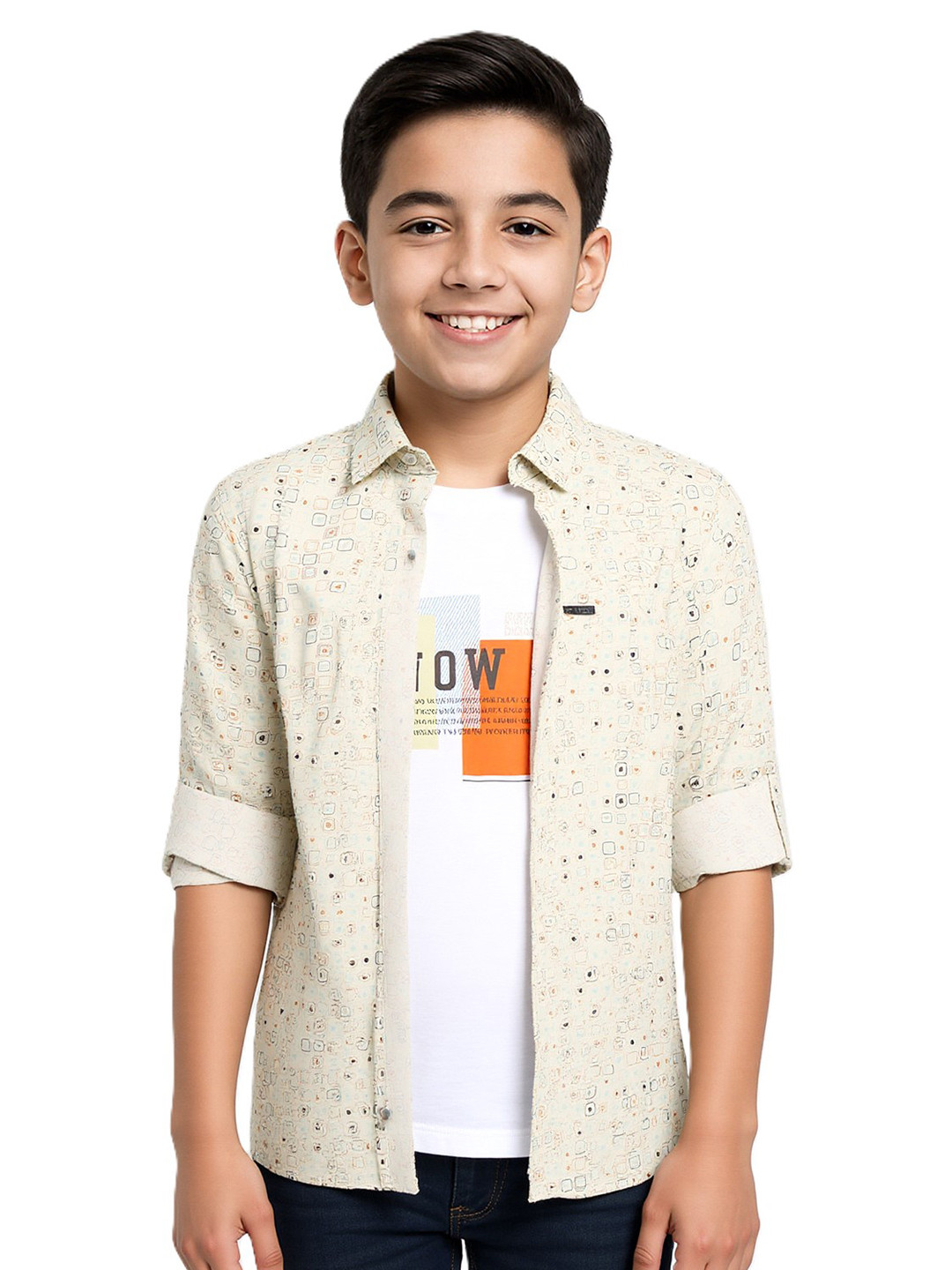 CAVIO Boys Printed Casual Shirt & T-Shirt