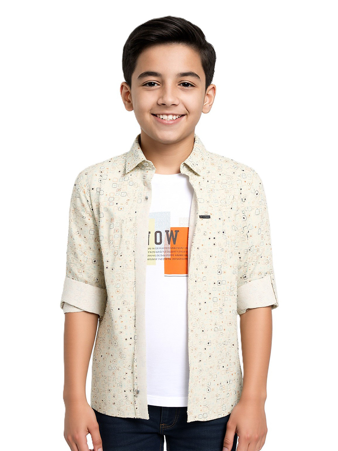 CAVIO Boys Printed Casual Shirt & T-Shirt